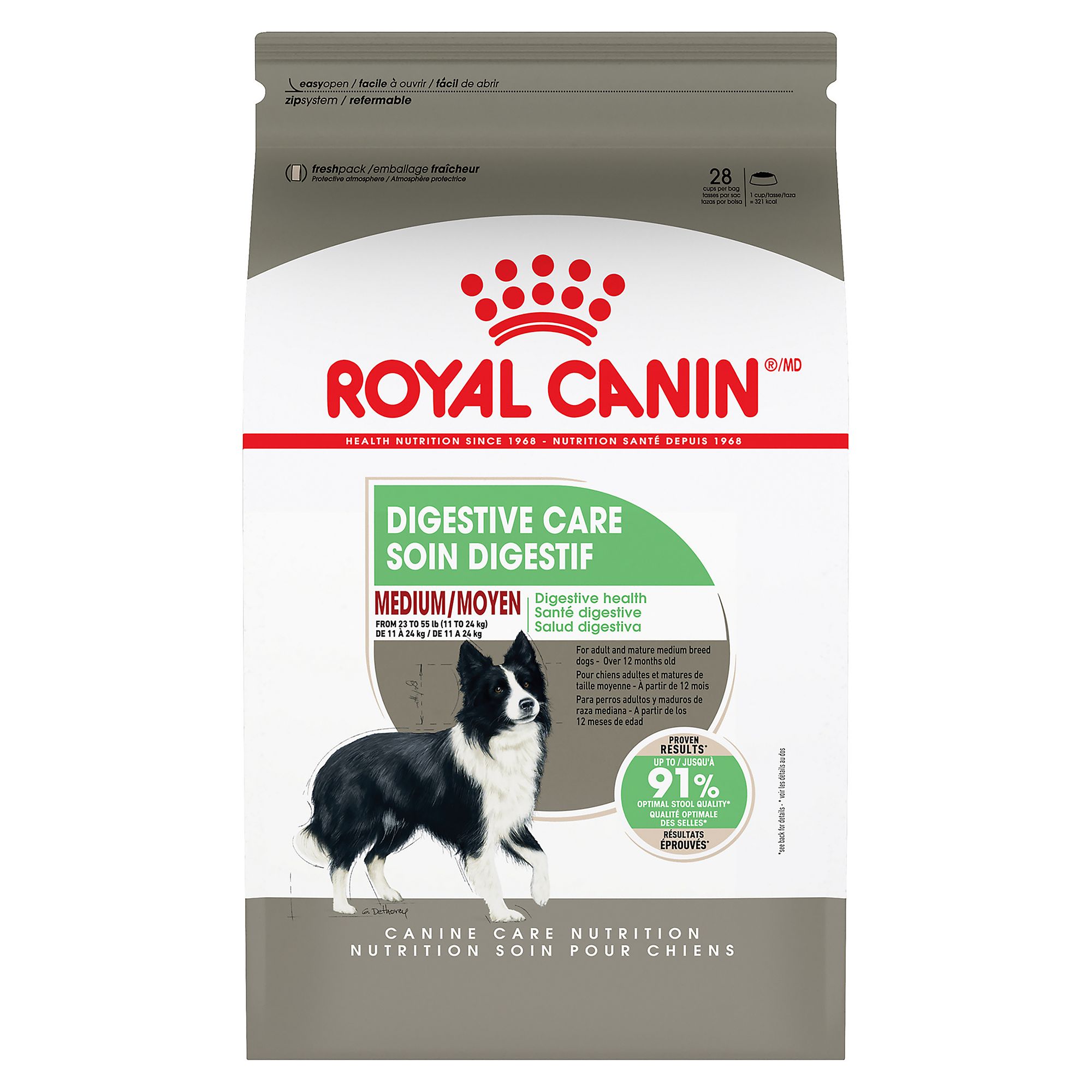 Royal Canin Canine Care Nutrition Digestive Medium Breed Adult Dog Dry Food, Size: 17 lb | PetSmart Brown