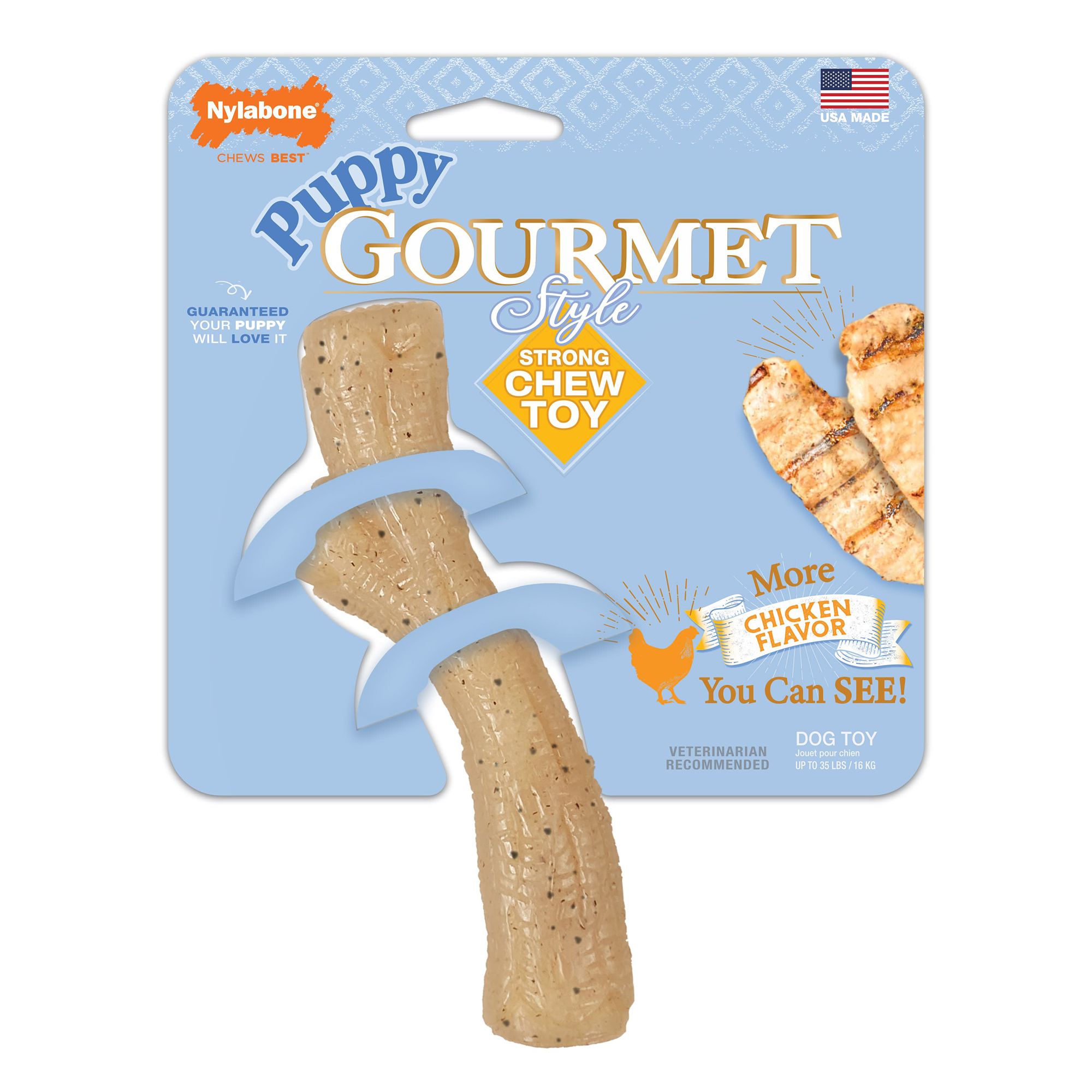 Nylabone Puppy Gourmet Style Strong Chew Dog Toy - Chicken Flavor | PetSmart