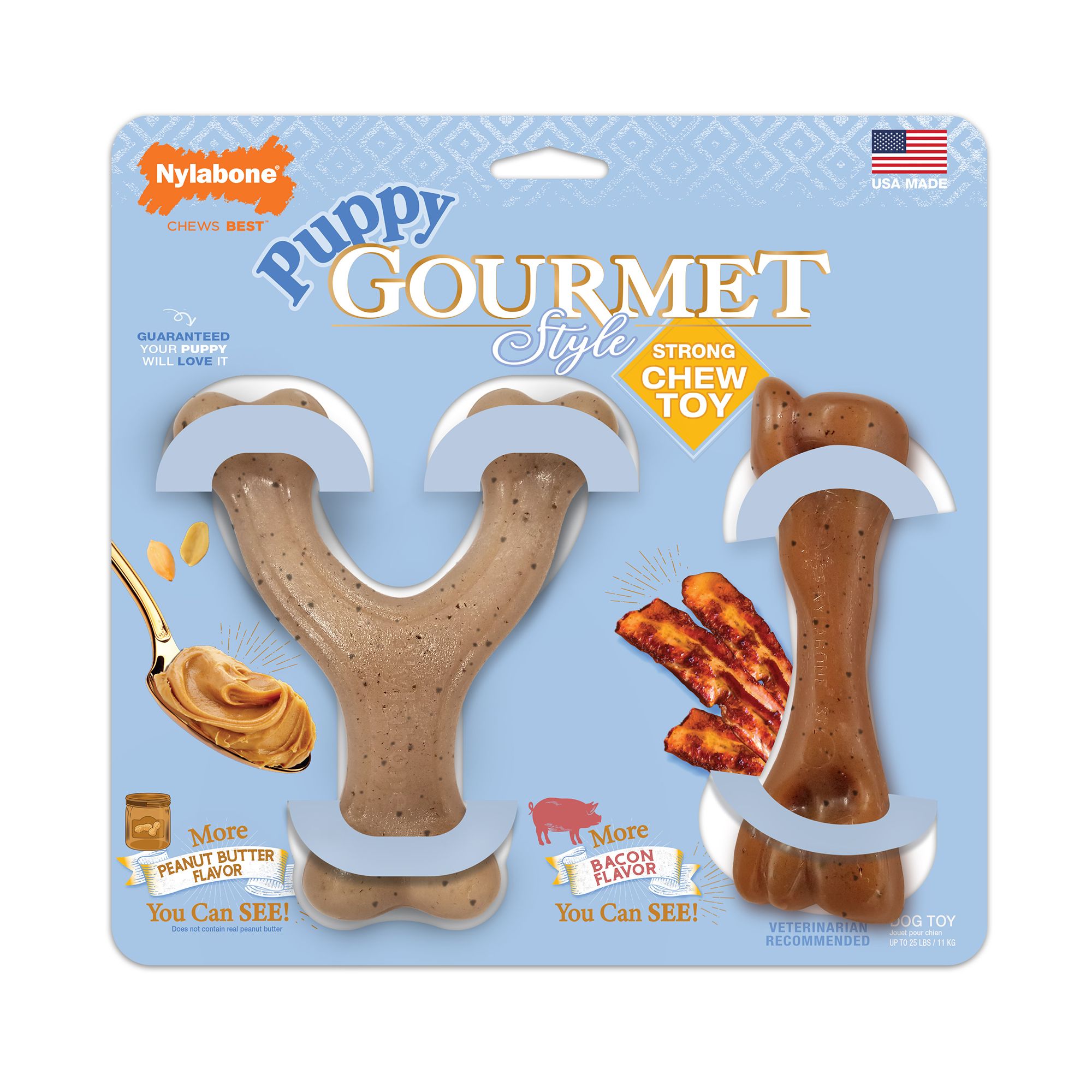 Nylabone Puppy Gourmet Style Strong Chew Dog Toy - 2 Pack | PetSmart