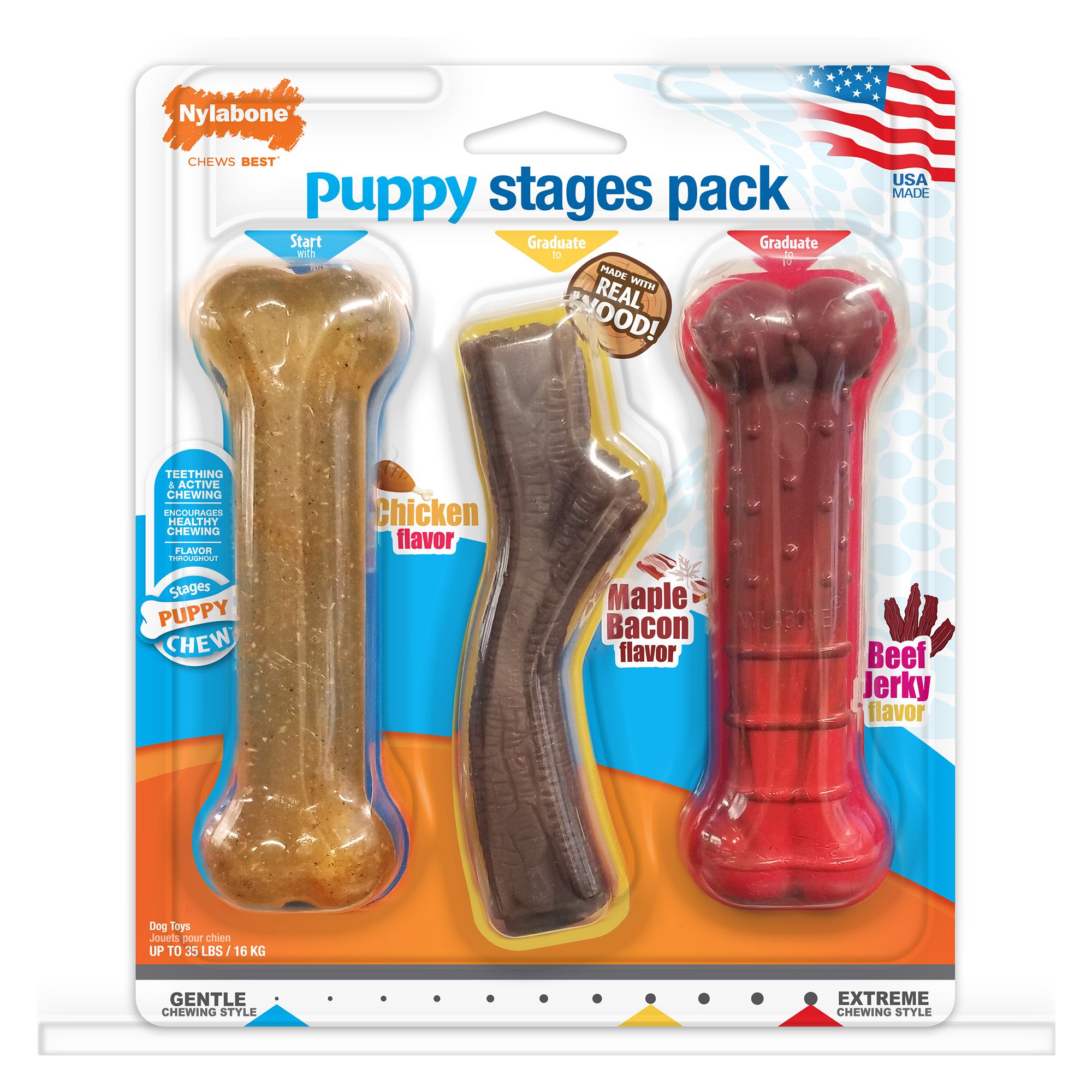Nylabone Puppy Stages Dog Toy - 3 Pack | PetSmart