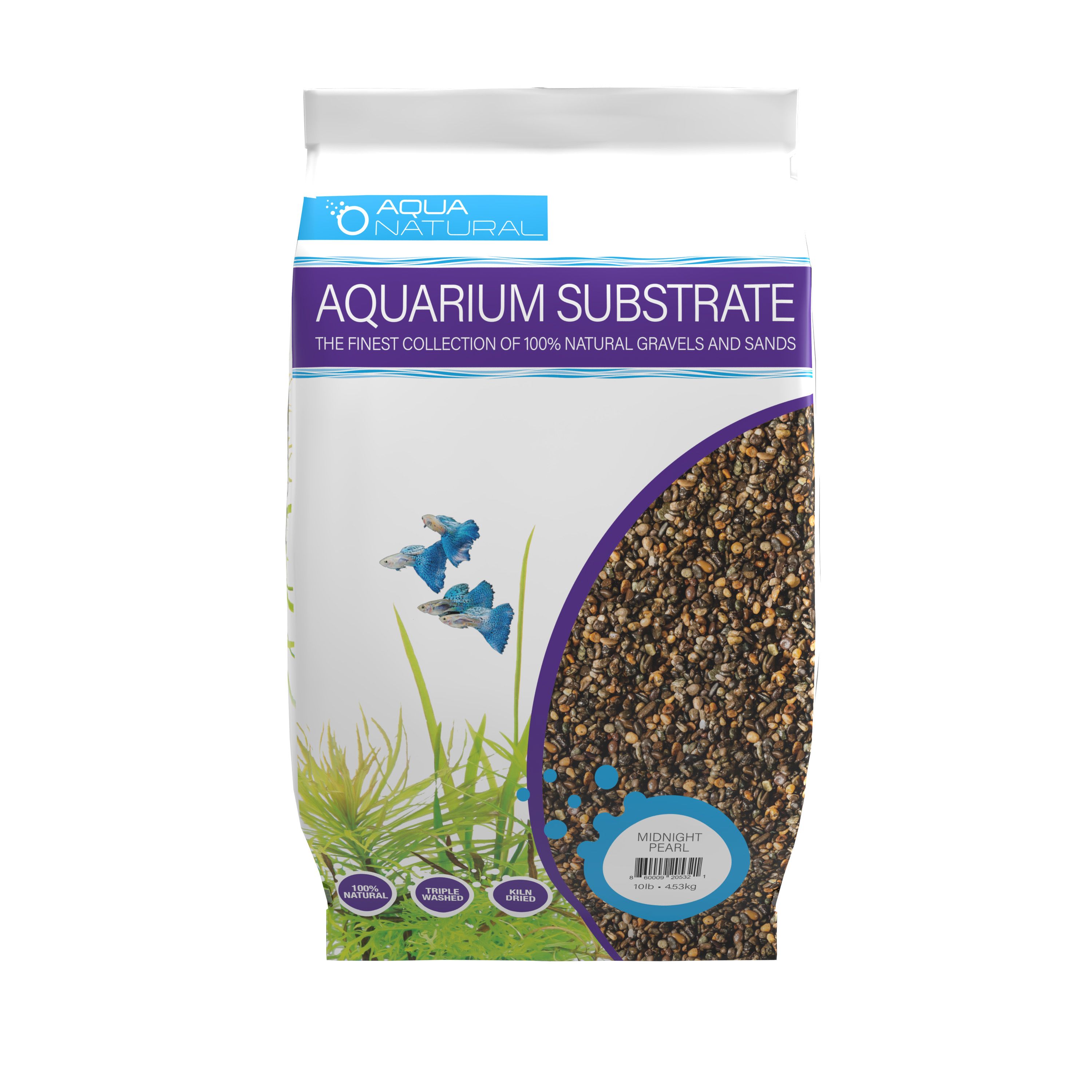 Aqua Natural Aquarium Substrate - Midnight Pearl (10 Lb)