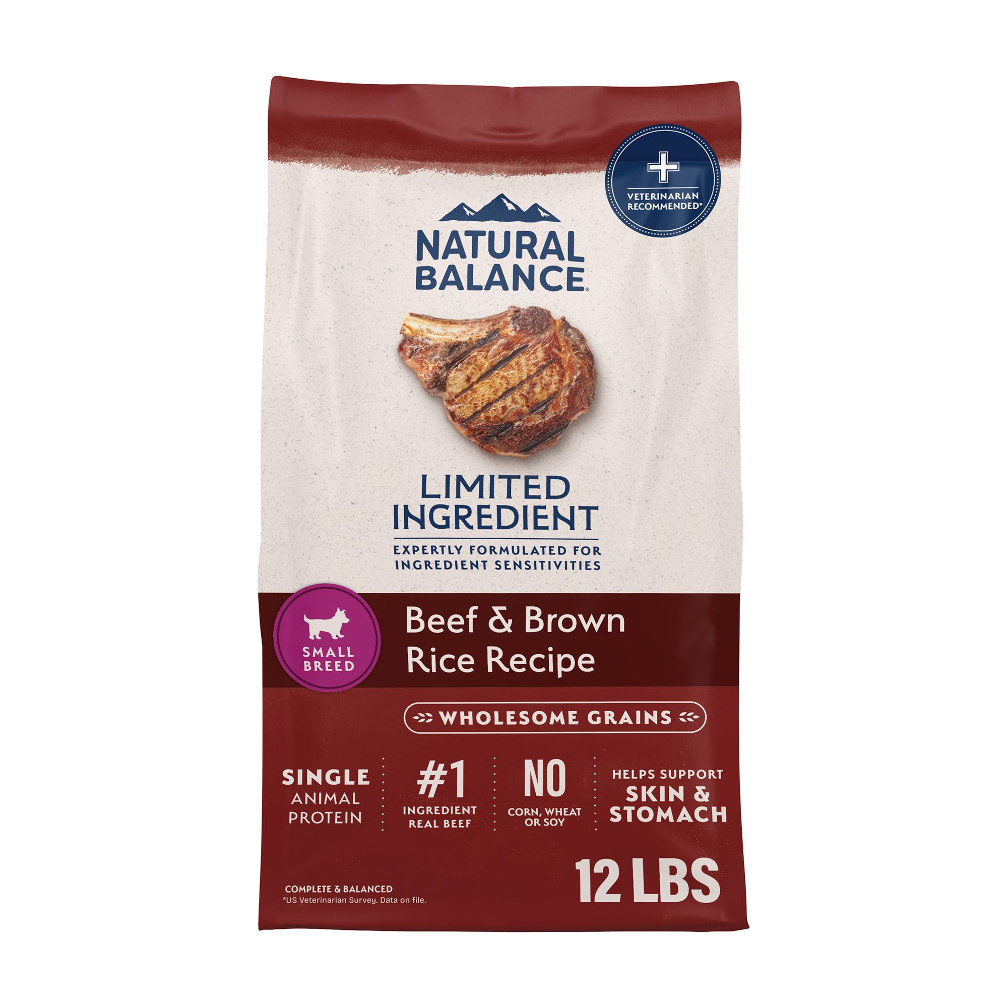 Natural Balance Limited Ingredient Diet Small Breed Adult Dry Dog Food - Beef and Rice, Size: 12 lb | PetSmart Brown