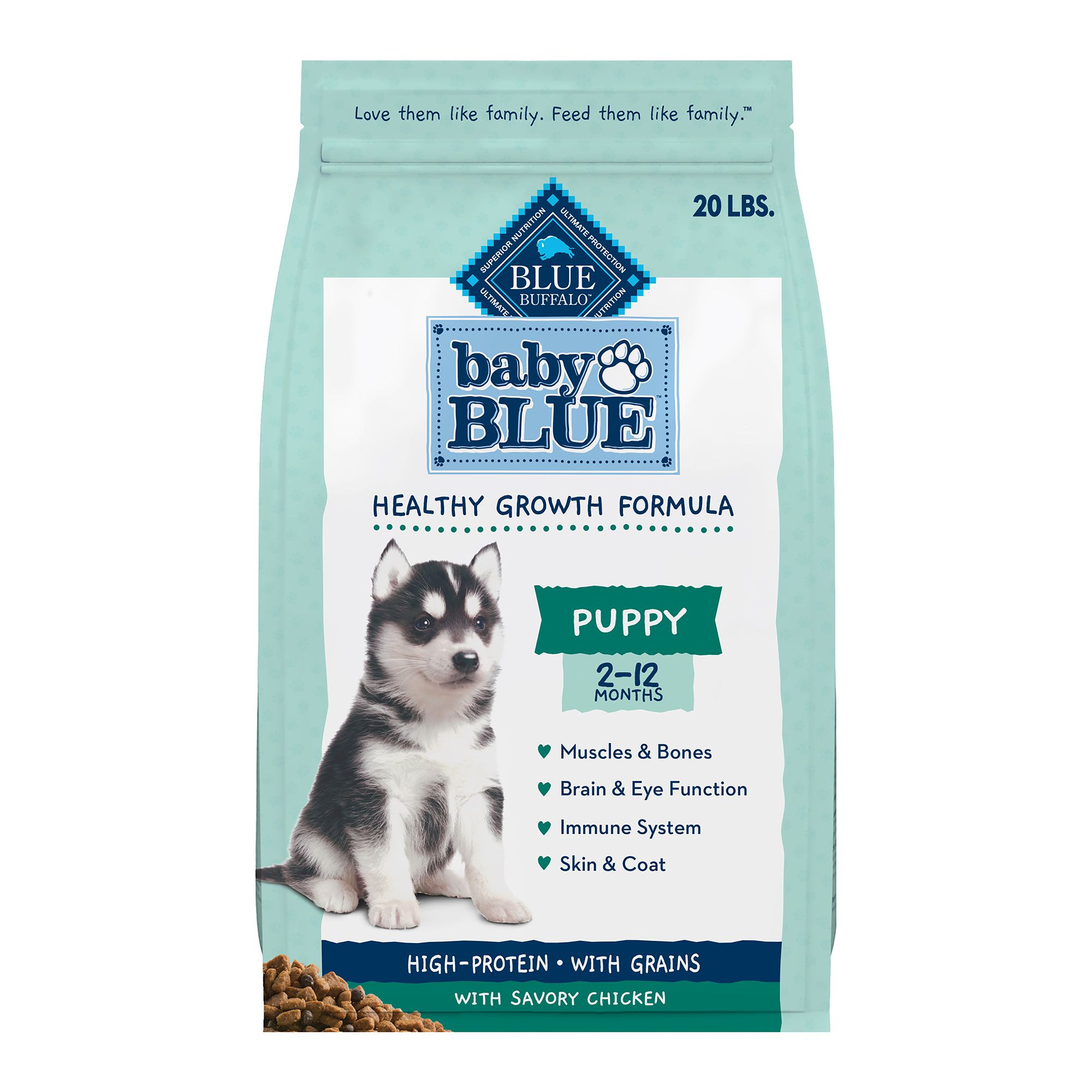 Blue Buffalo Baby BLUE Puppy Dry Dog Food - Grain Free High Protein, Natural, Chicken, Size: 20 lb | PetSmart