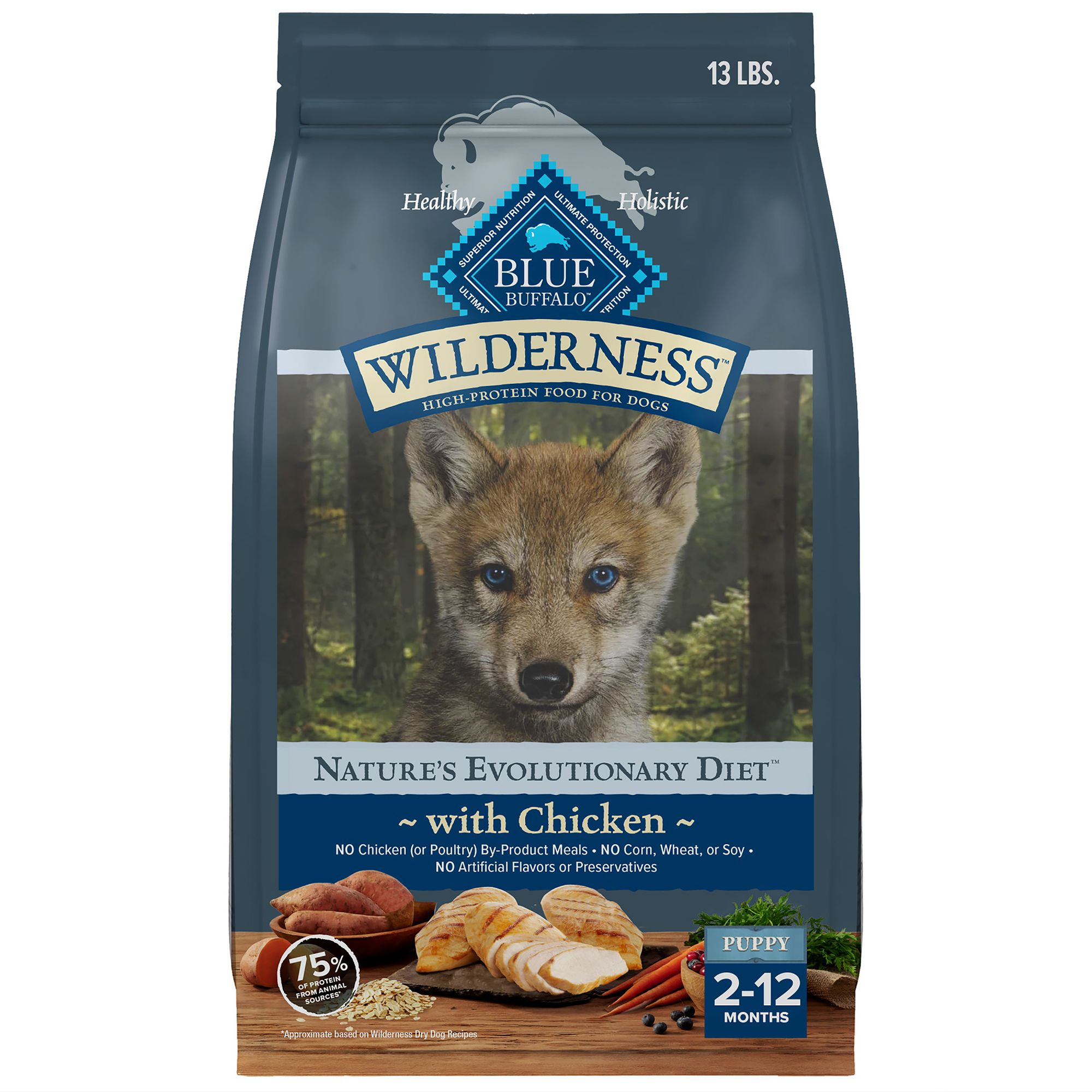 Blue Buffalo Wilderness Nature's Evolutionary Diet Puppy Dry Dog Food - Chicken, Size: 13 lb | PetSmart