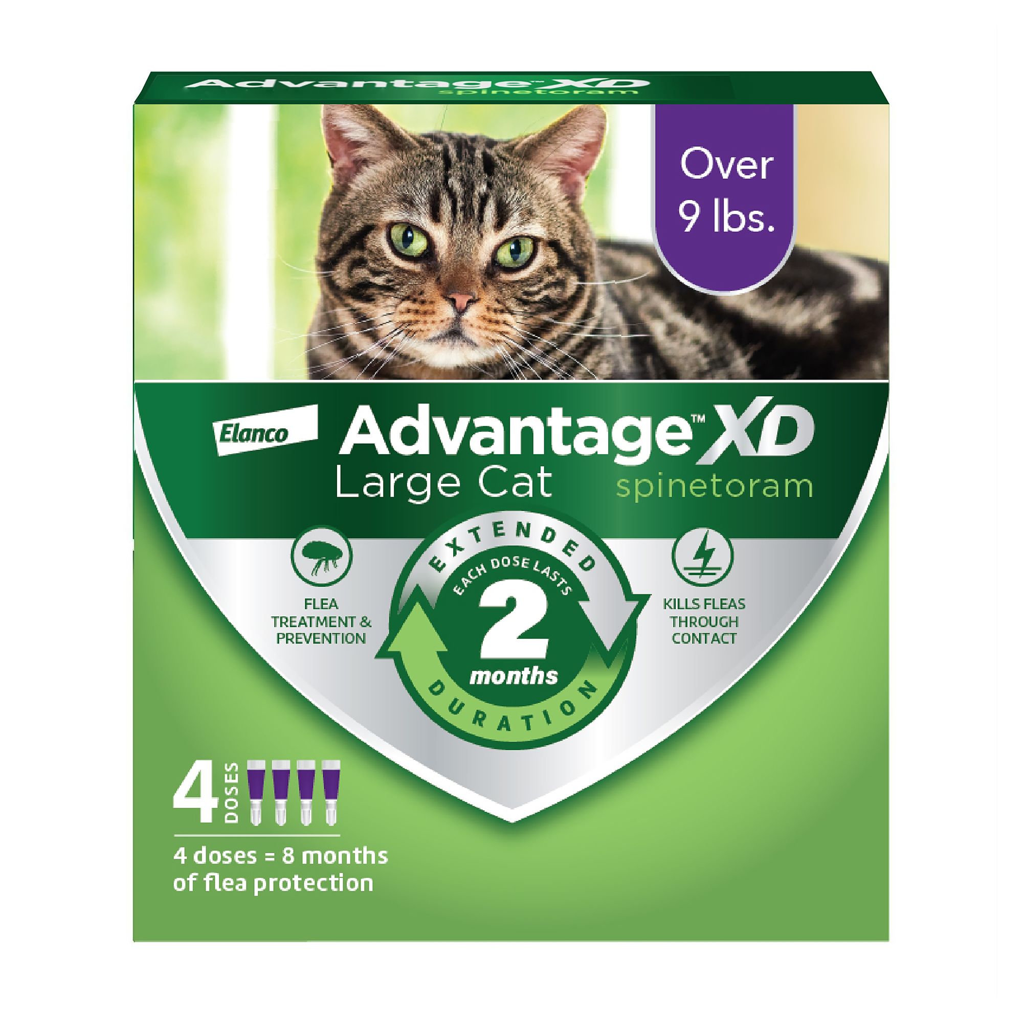 Advantage XD Over 9 lbs Large Cat Flea Prevention and Treatment in Green, Size: 4 Count | PetSmart