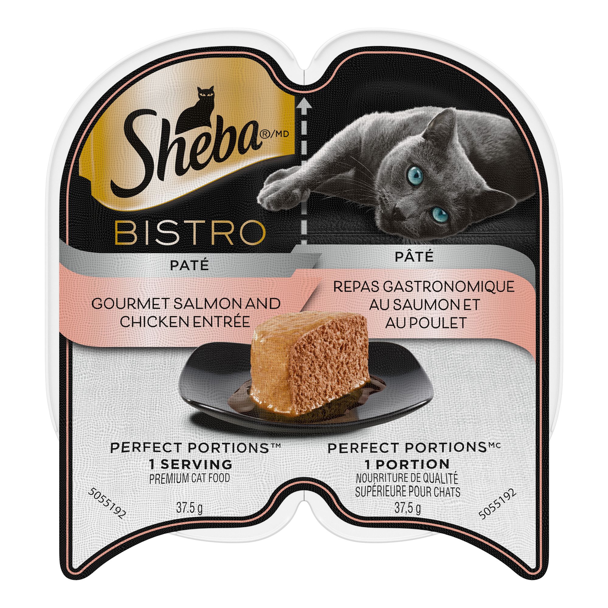 SHEBA Bistro Perfect Portions Adult Wet Cat Food Paté - Natural, Grain Free, Salmon & Chicken (75 g)