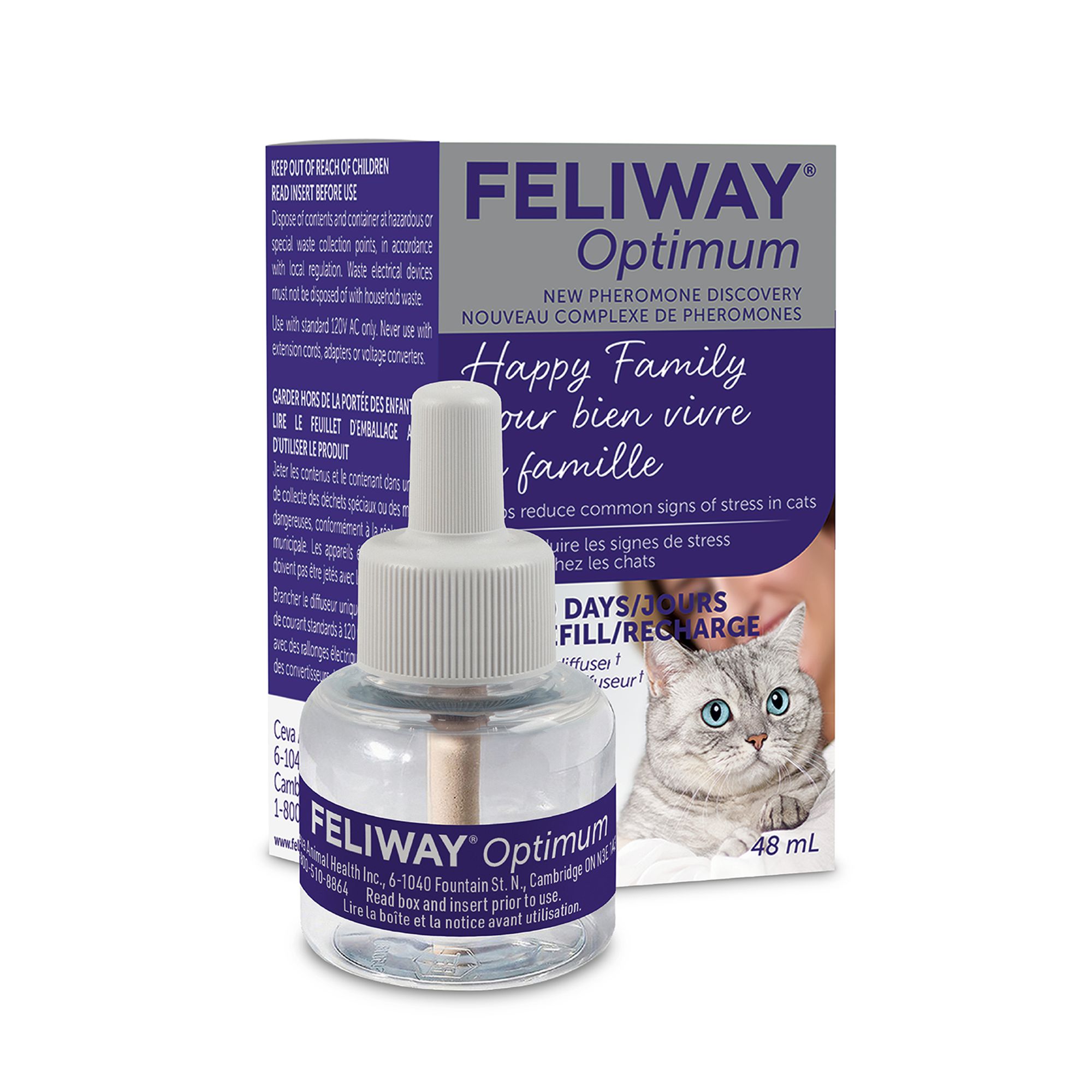 Feliway Optimum Diffuser Refill for Cats - Stress & Anxiety Relief (1 Count)