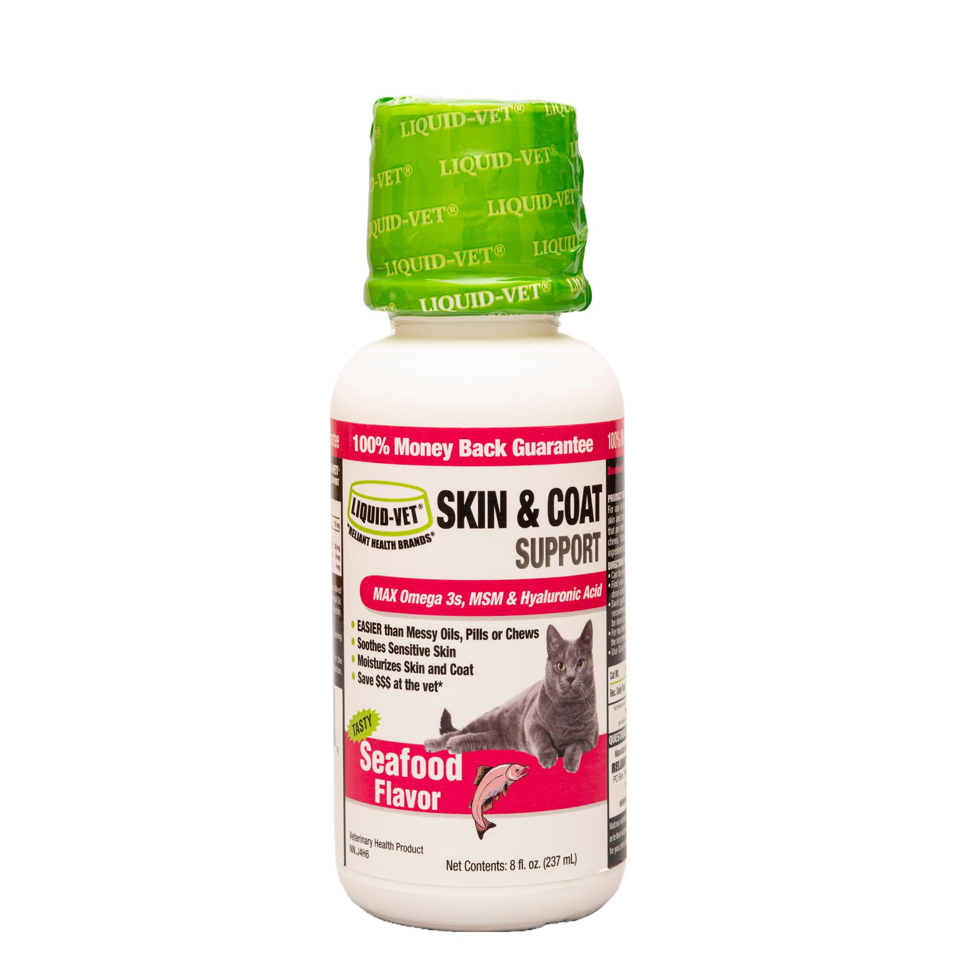 Liquid-Vet Feline Skin & Coat All Life Stages Cat Supplement - Seafood (8 Oz)