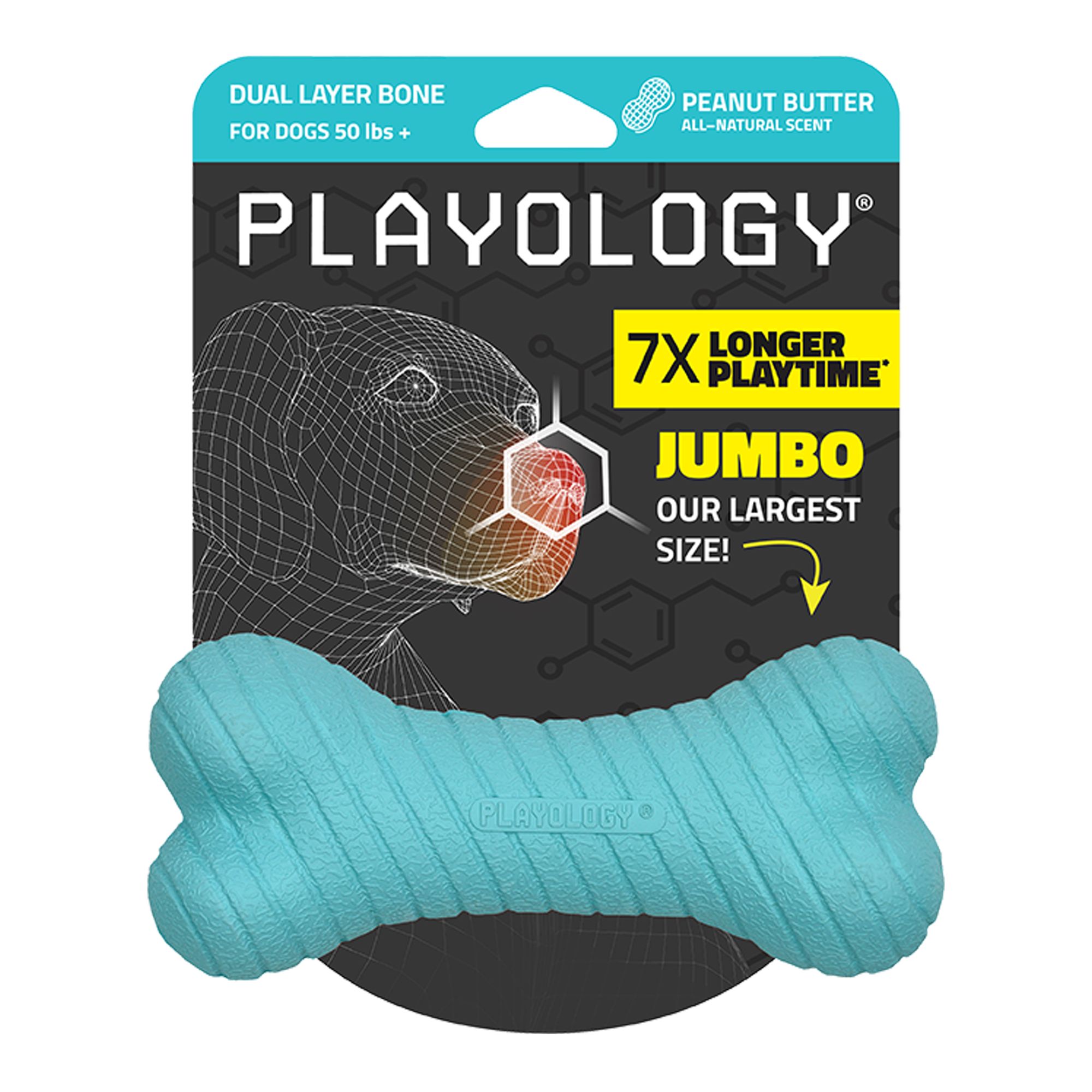Playology Dual Layer Bone Dog Toy - Peanut Butter in Sand, Size: Large | PetSmart