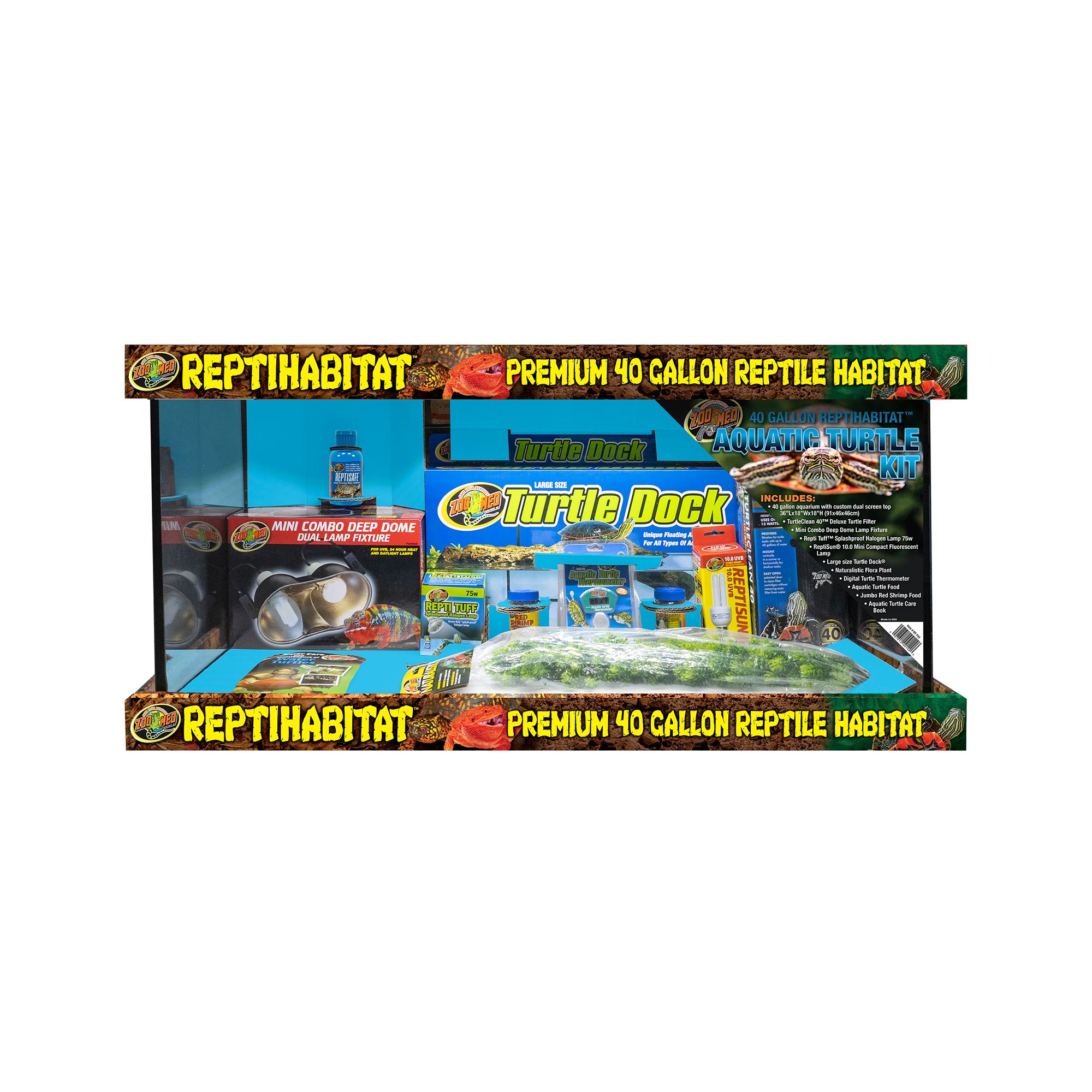 Zoo Med Aquatic Turtle Aquarium Kit (37.5"L x 19.5"W x 17.5" H)