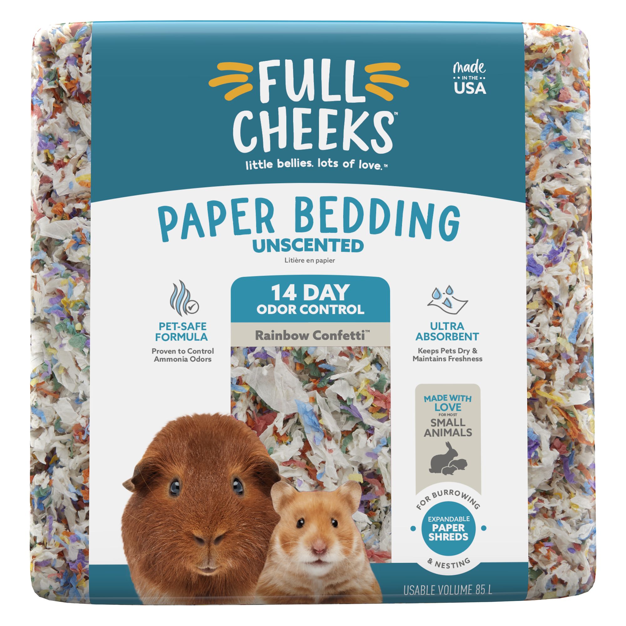 Full Cheeks&trade; Odor Control Small Pet Paper Bedding - Rainbow Confetti&trade; (85 L)