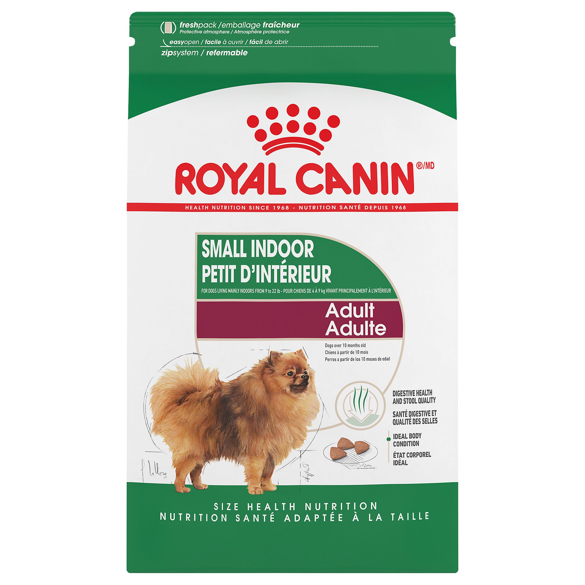 Royal Canin Size Health Nutrition Small Indoor Adult Dog Dry Food - Skin and Coat Health, 2.5 lb, Flavor: Chicken | PetSmart Brown