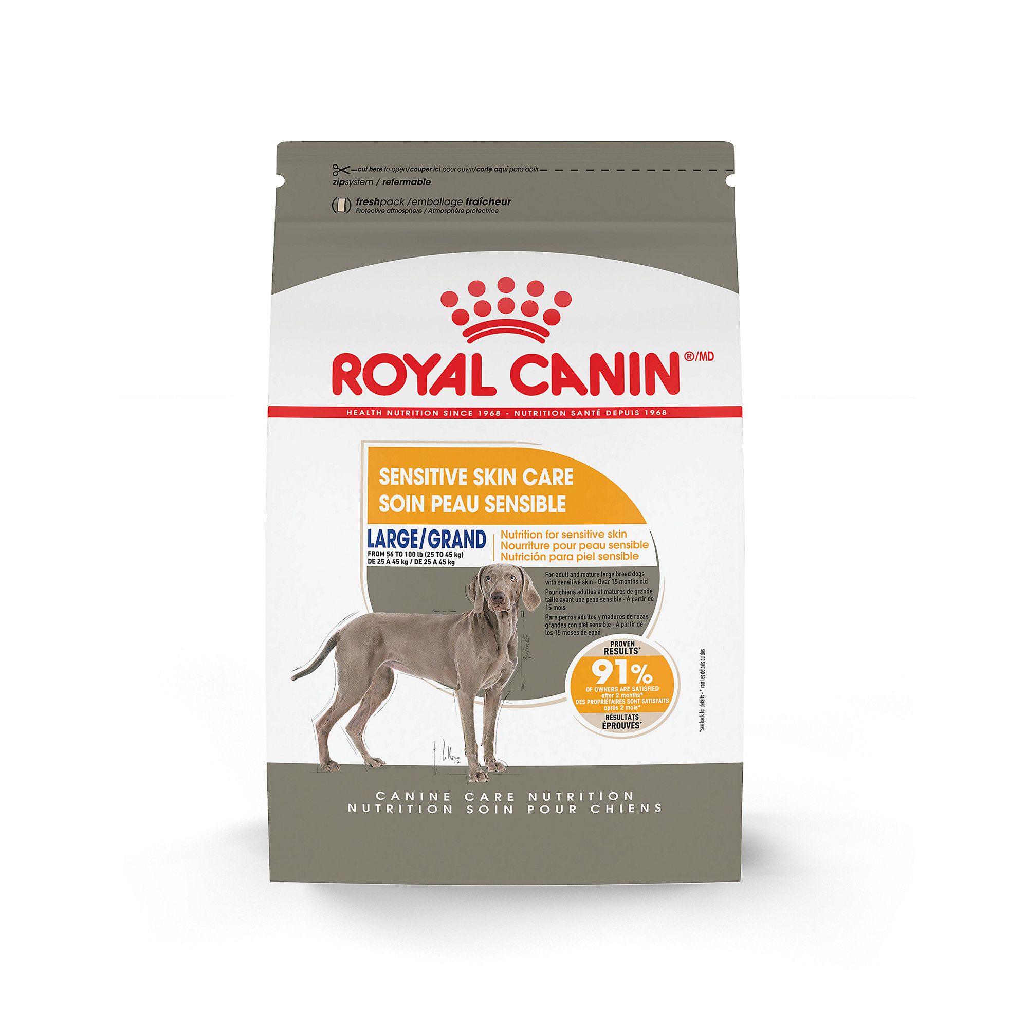 Royal Canin Canine Care Nutrition Sensitive Skin Large Breed Adult Dog Dry Food - 30 lb, Flavor: Chicken | PetSmart