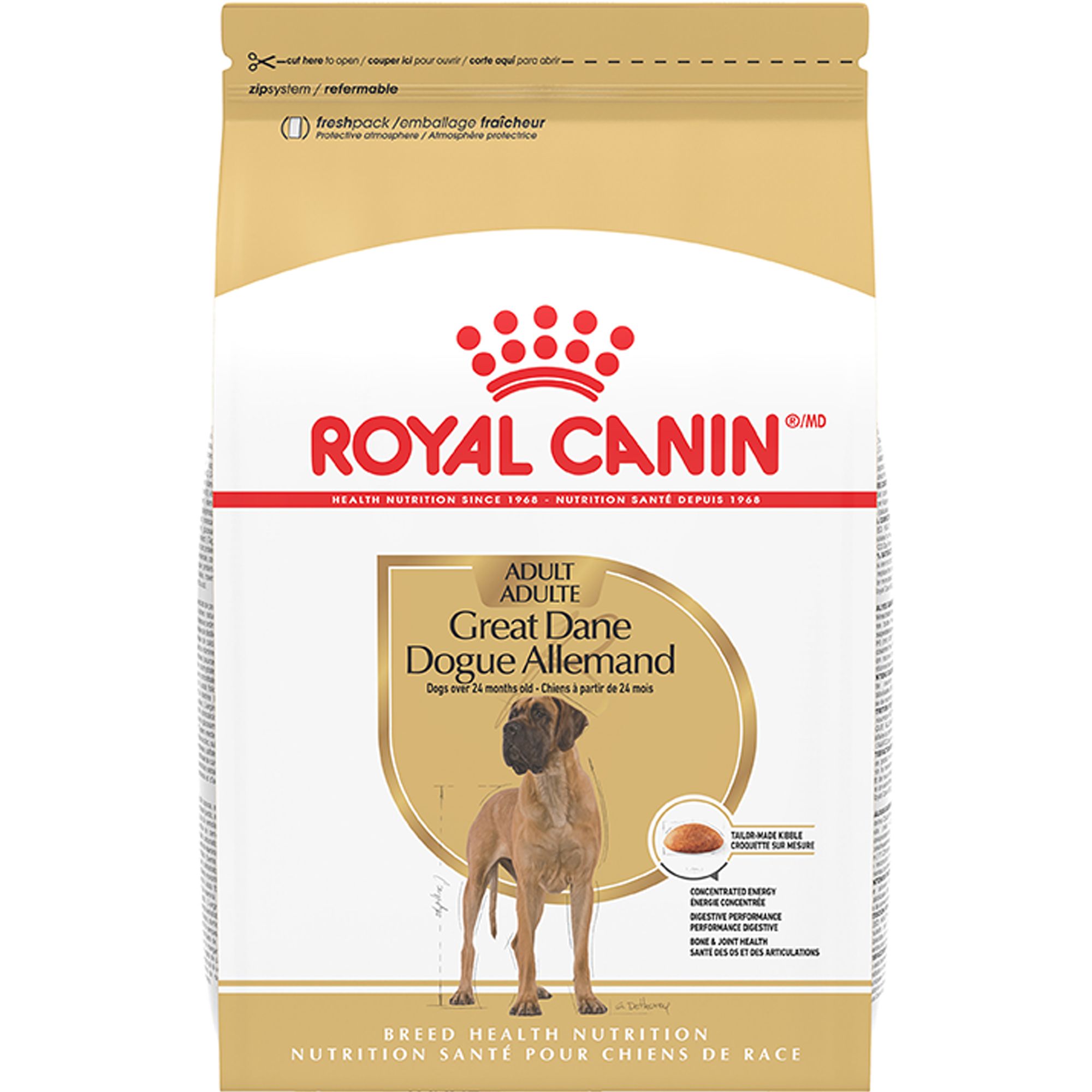 Royal Canin Breed Health Nutrition Great Dane Specific Adult Dog Dry Food - 30 lb, Flavor: Chicken | PetSmart Green