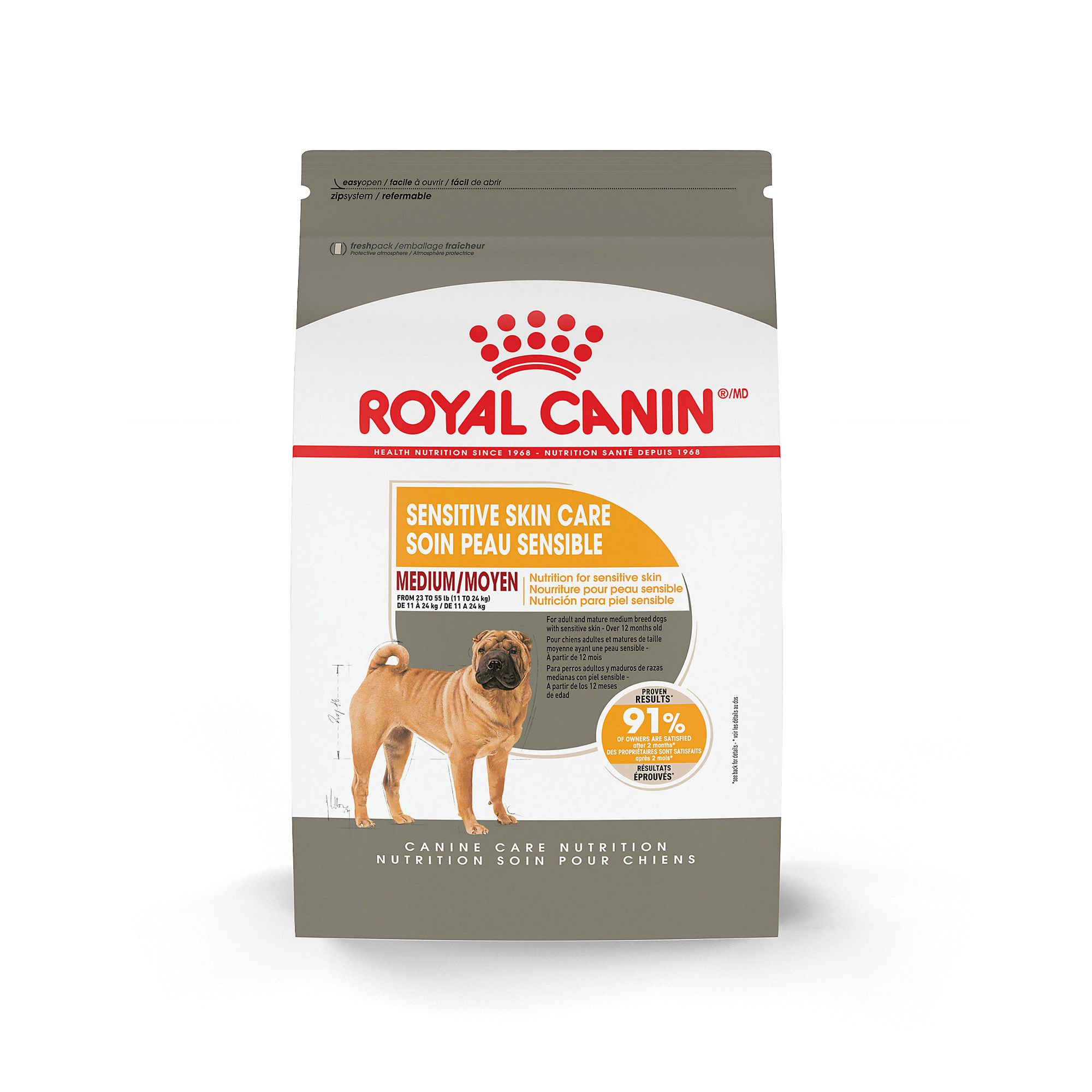 Royal Canin Canine Care Nutrition Sensitive Skin Medium Breed Adult Dog Dry Food - 17 lb, Flavor: Chicken | PetSmart
