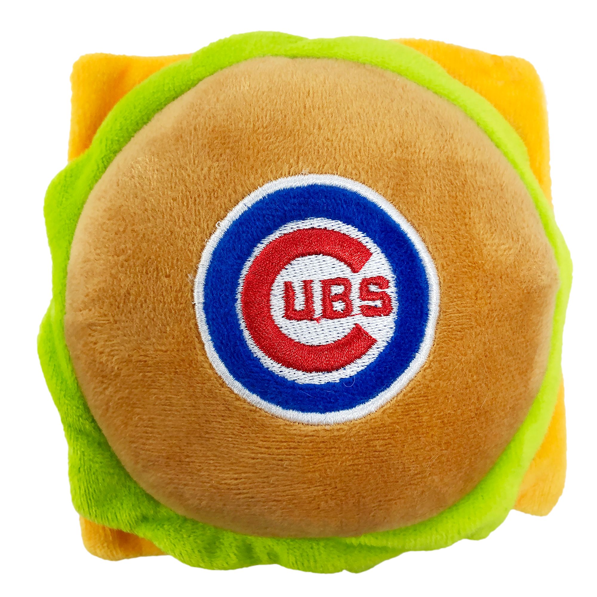 Pets First Chicago Cubs Plush Hamburger Dog Toy | PetSmart