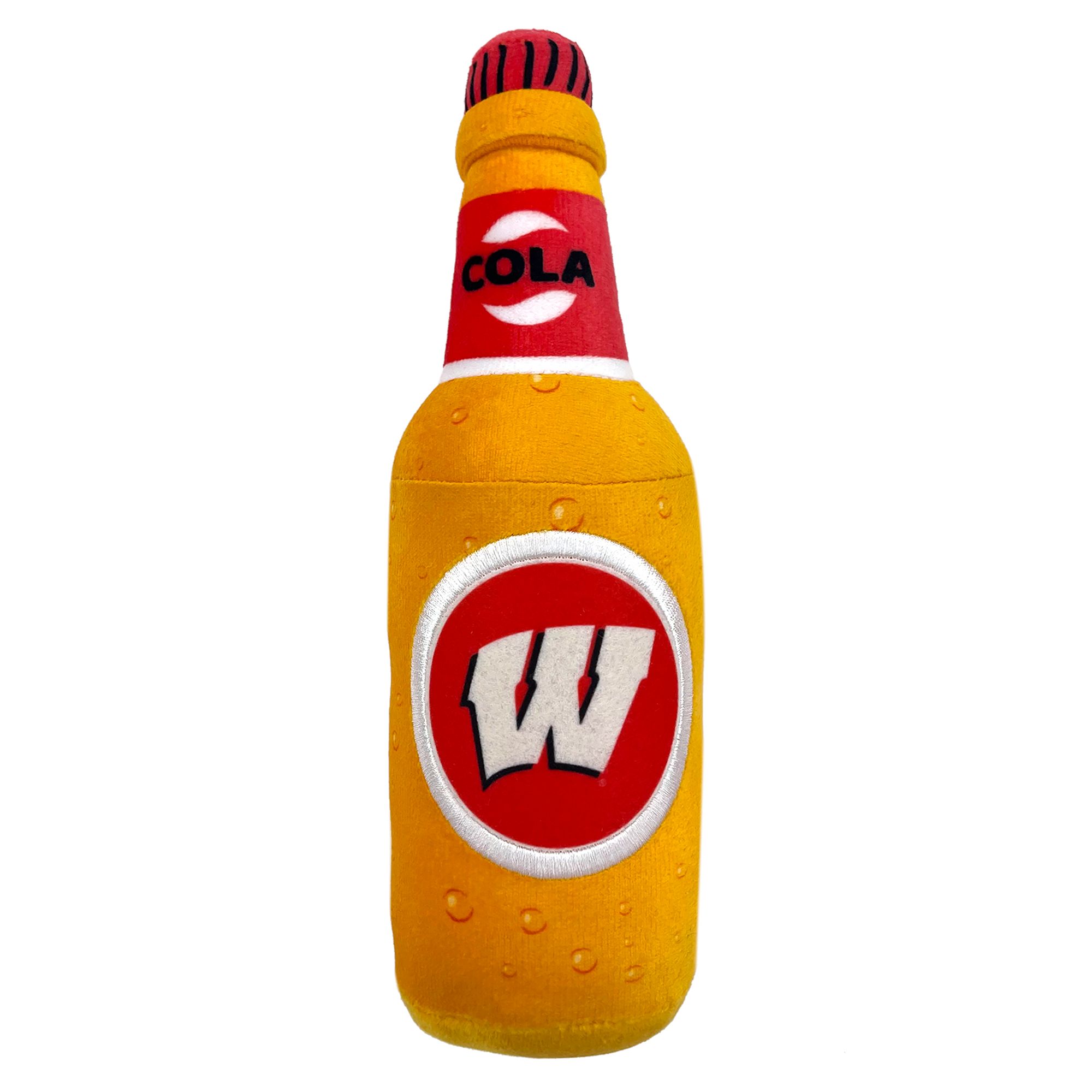 Pets First Wisconsin Badgers Plush Bottle Dog Toy | PetSmart