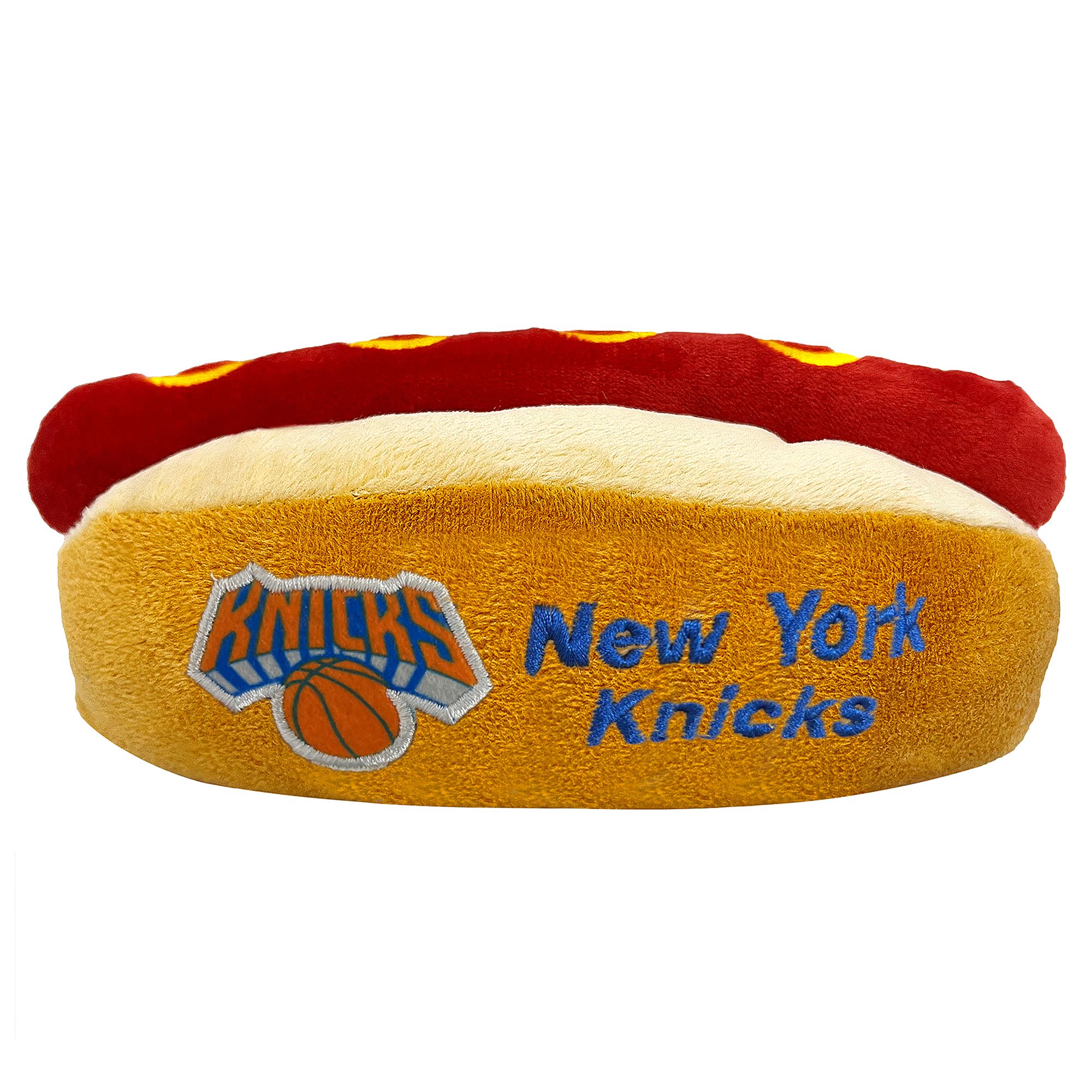 Pets First New York Knicks Plush Hot Dog Toy | Polyester PetSmart