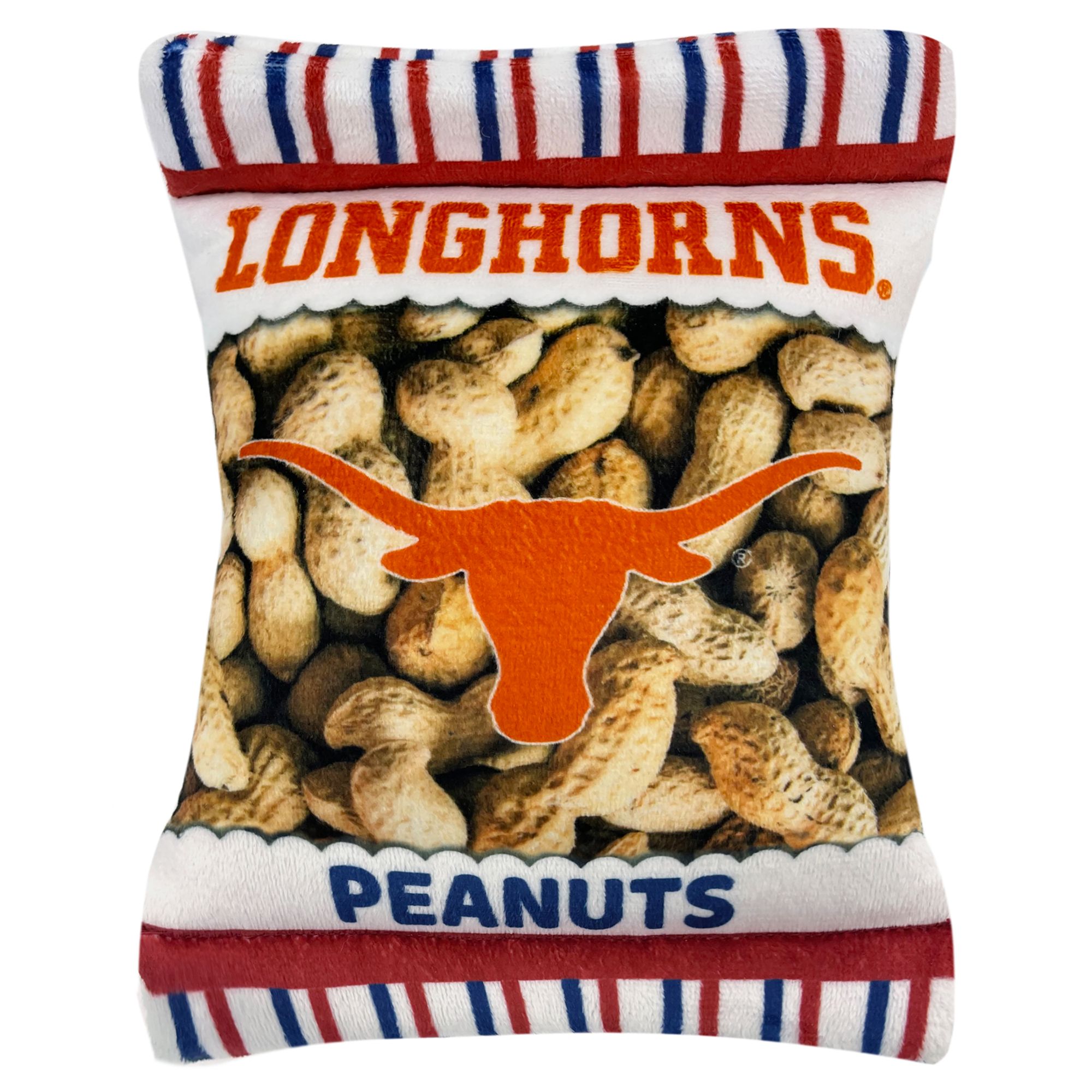 Pets First Texas Longhorns Plush Peanut Bag Dog Toy | PetSmart