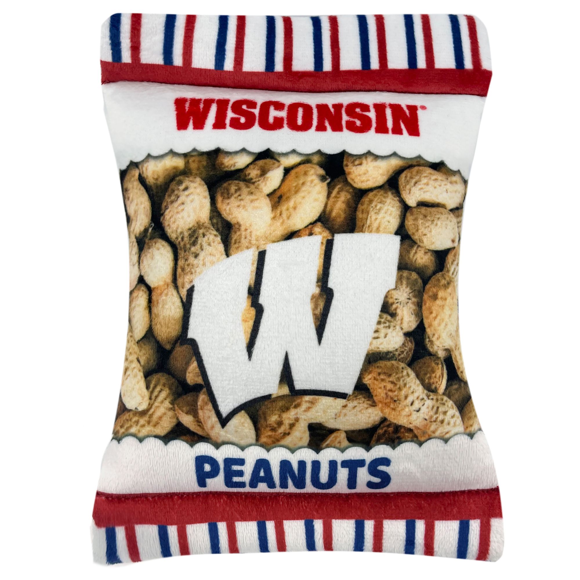 Pets First Wisconsin Badgers Plush Peanut Bag Dog Toy | PetSmart