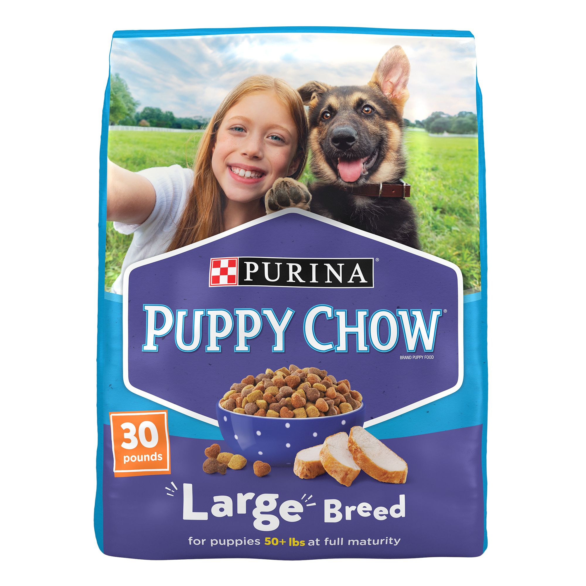 Purina Puppy Chow Large Breed Formula Dog Dry Food - Chicken, Size: 30 lb | PetSmart Red