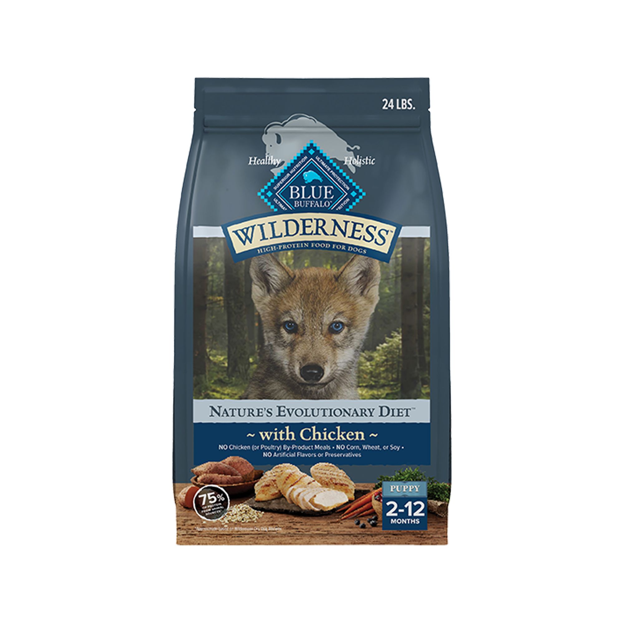 Blue Buffalo Wilderness Nature's Evolutionary Diet Puppy Dry Dog Food - Chicken, Size: 24 lb | PetSmart