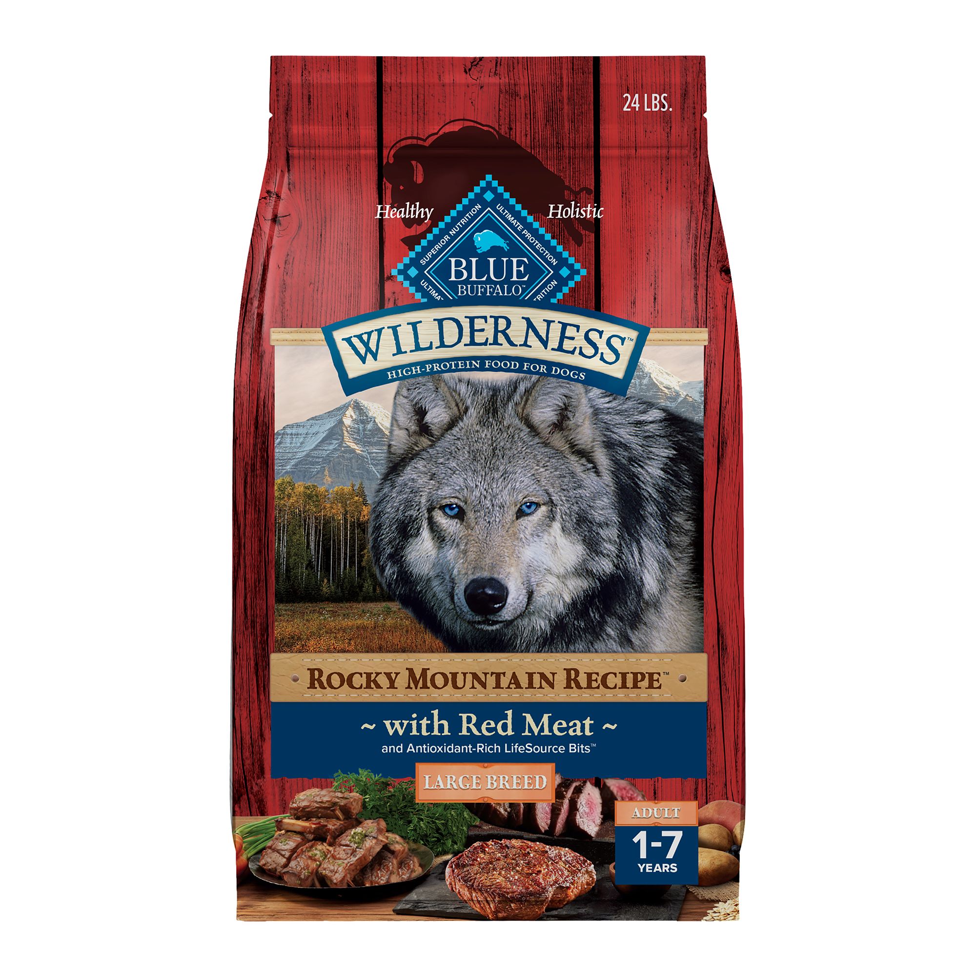 Blue Buffalo BLUE Wilderness Rocky Mountain Recipe Large Breed Adult Dog Dry Food - Beef, Size: 24 lb | PetSmart