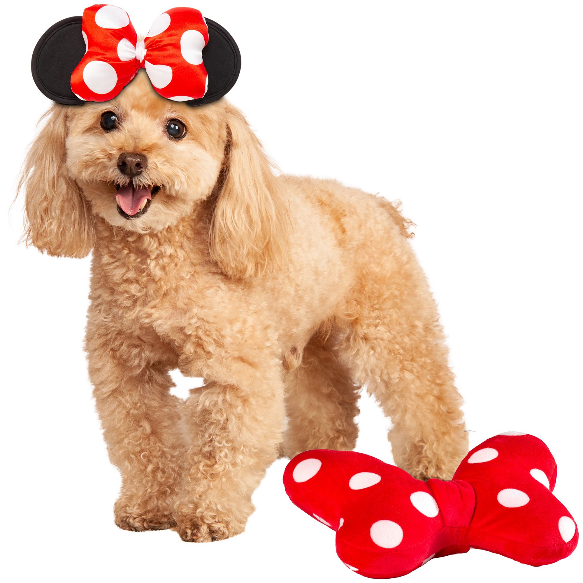 Rubies Rubie's Pet Shop Halloween Minnie Mouse Dog Headpiece and Toy Bundle in Red, Size: Medium/Large | Polyester PetSmart