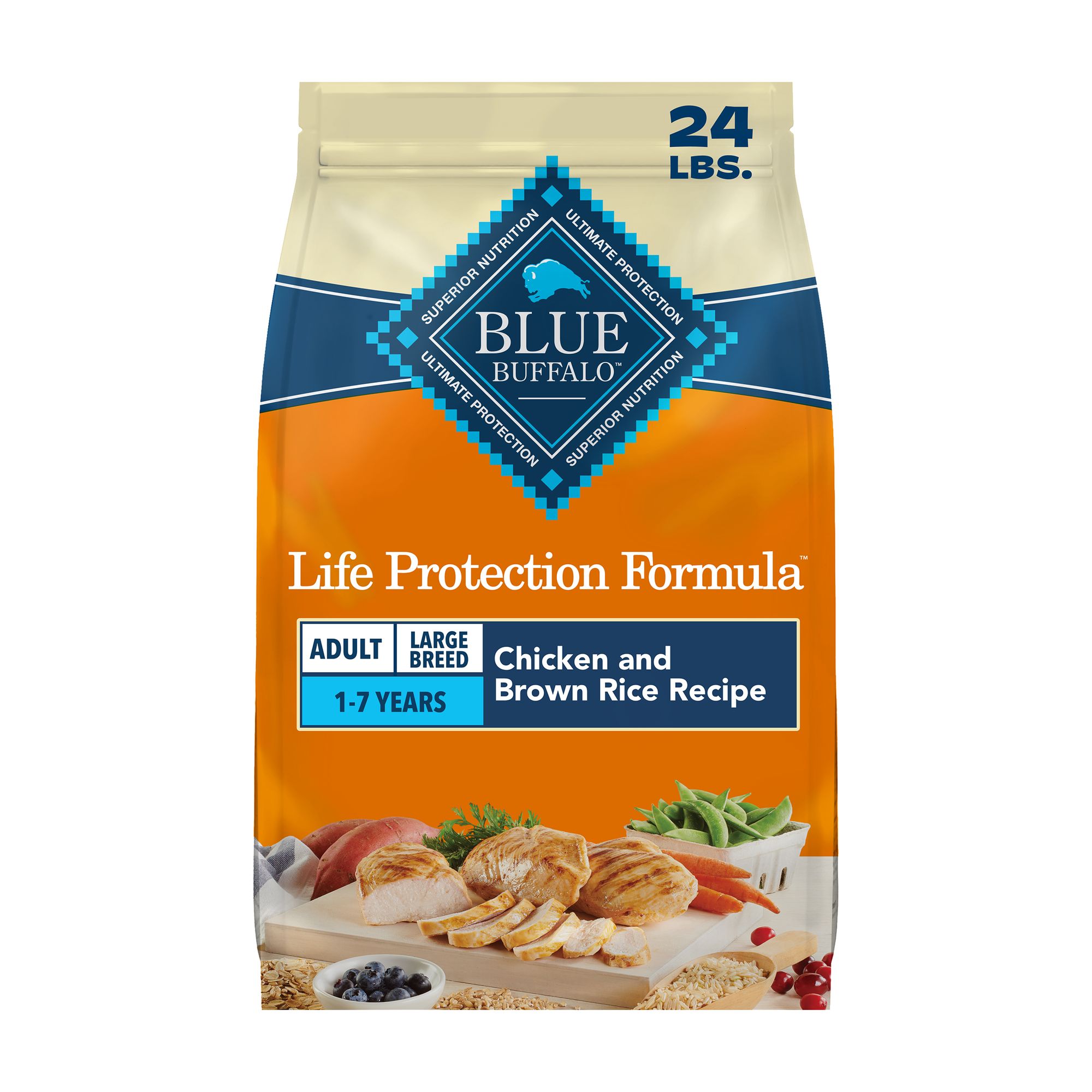 Blue Buffalo Life Protection Formula; Large Breed Adult Dry Dog Food - Chicken and Brown Rice, Size: 24 lb | PetSmart