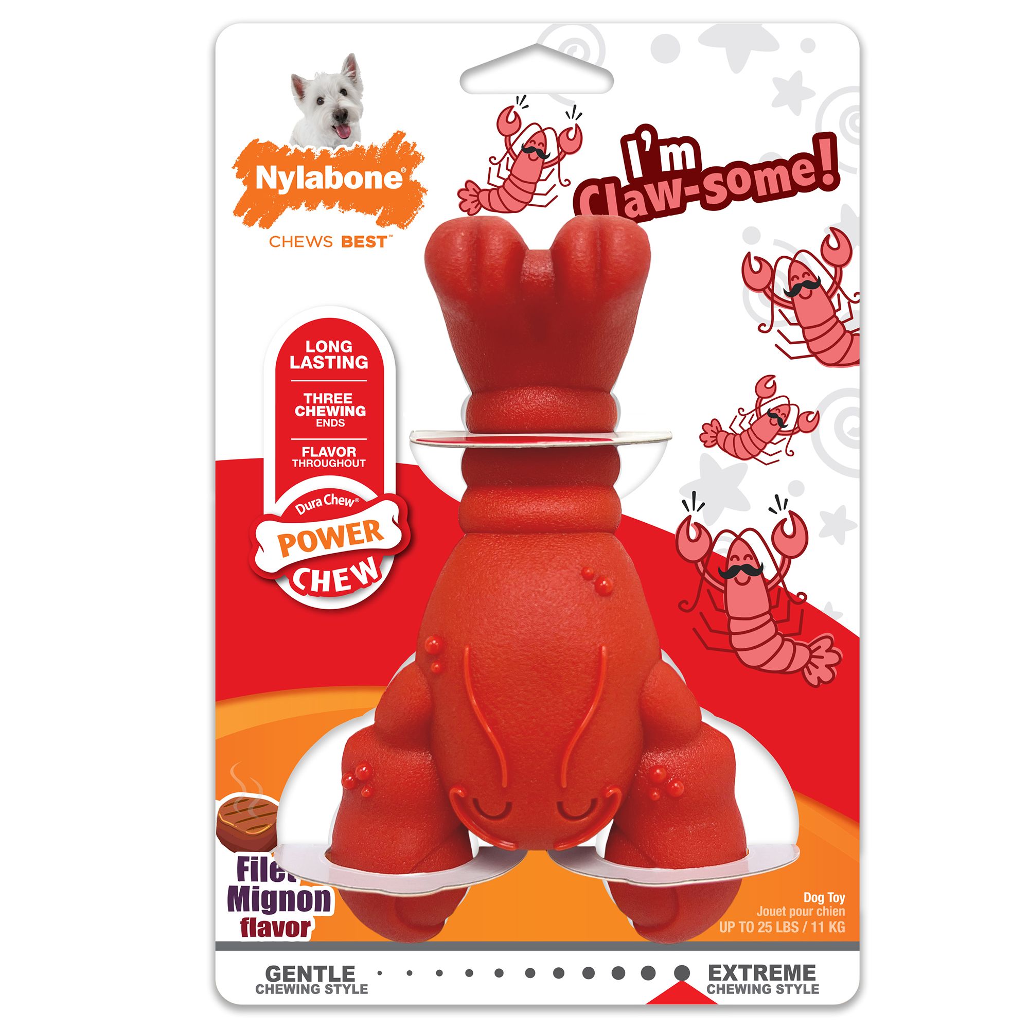 Nylabone Power Chew Lobster Dog Toy in Red, Size: Small | PetSmart