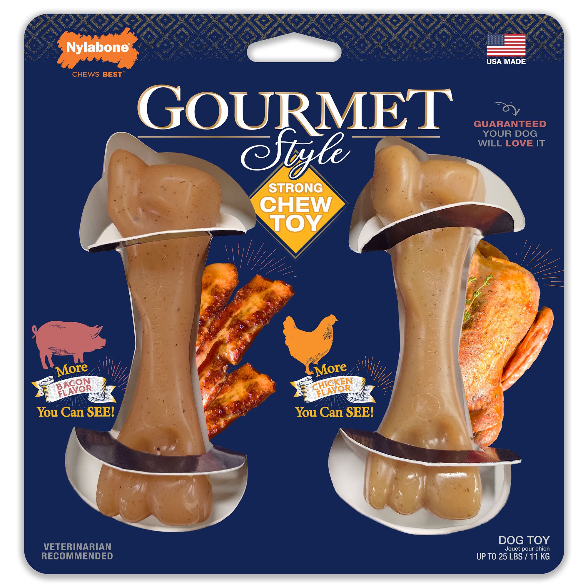 Nylabone Gourmet Style Strong Chew Toy 2 Pack in Tan | PetSmart