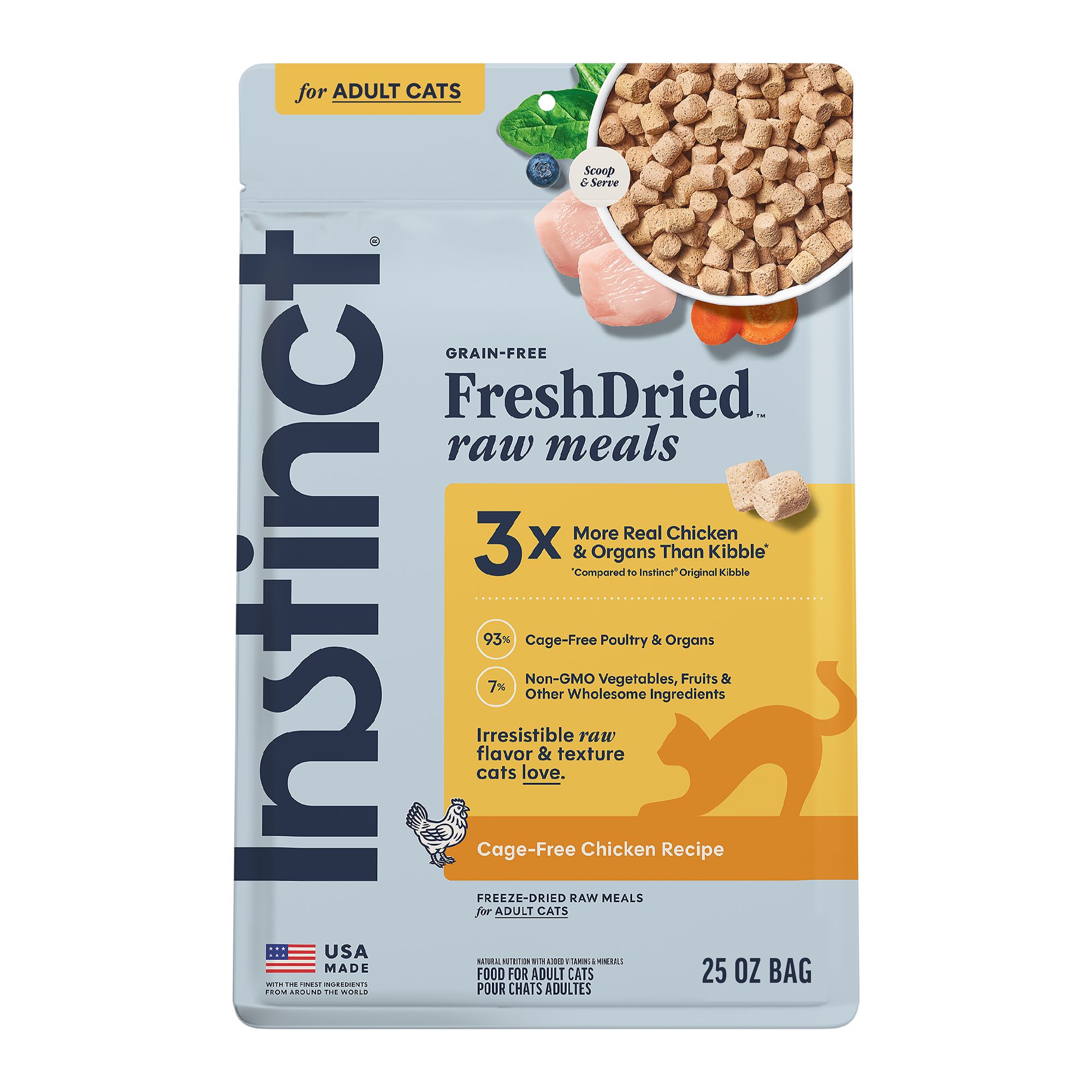 Instinct Raw Meals Freeze-Dried Adult Cat Food - Grain Free, Chicken, Size: 25 oz | PetSmart Salmon
