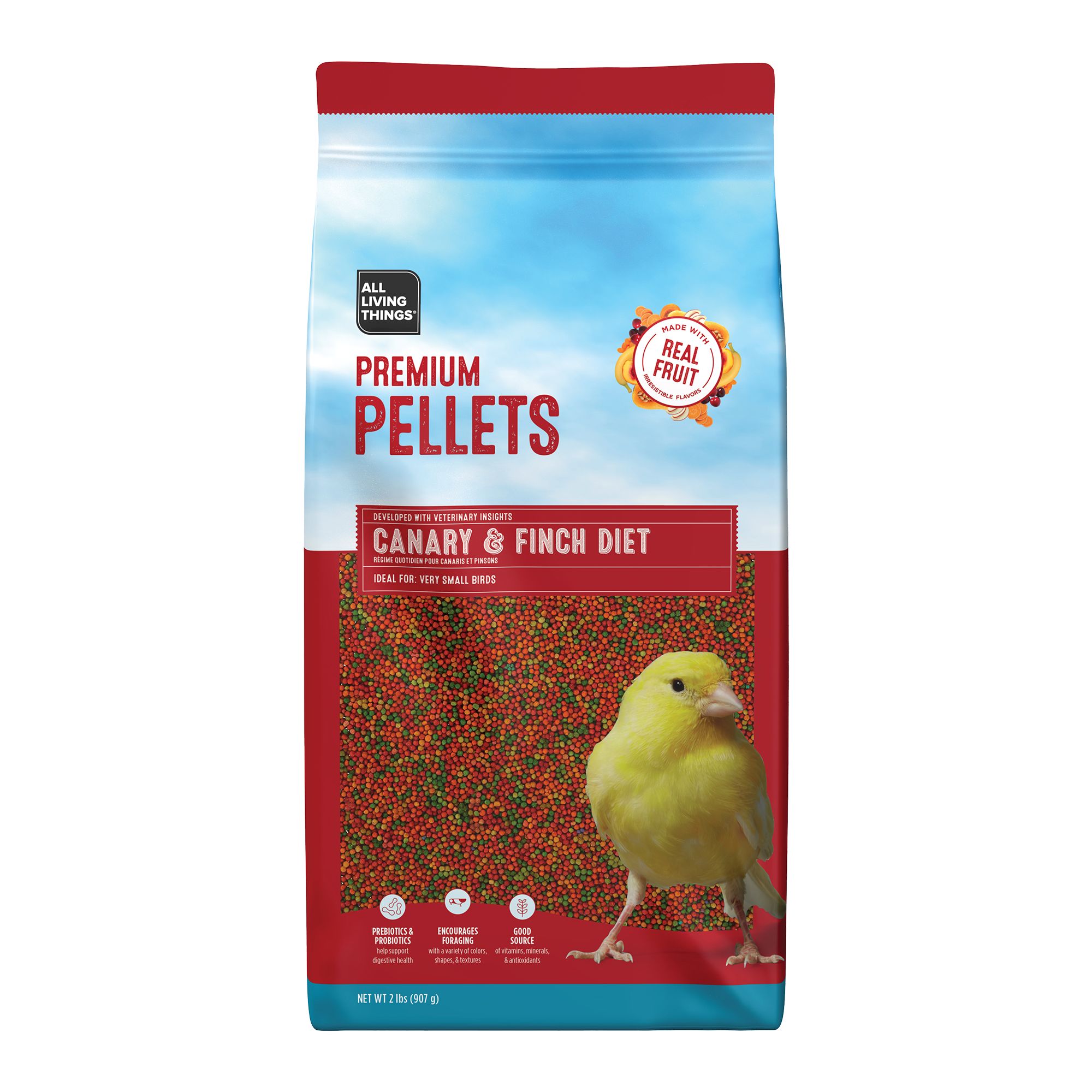 All Living Things® Canary and Finch Fruit Pellet Food (2 Lb)