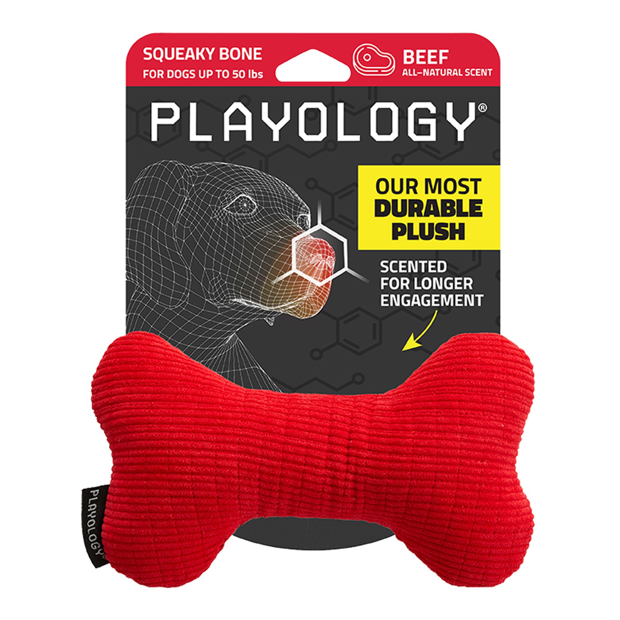Playology Plush Bone Beef Flavored Medium Size in Sand | PetSmart