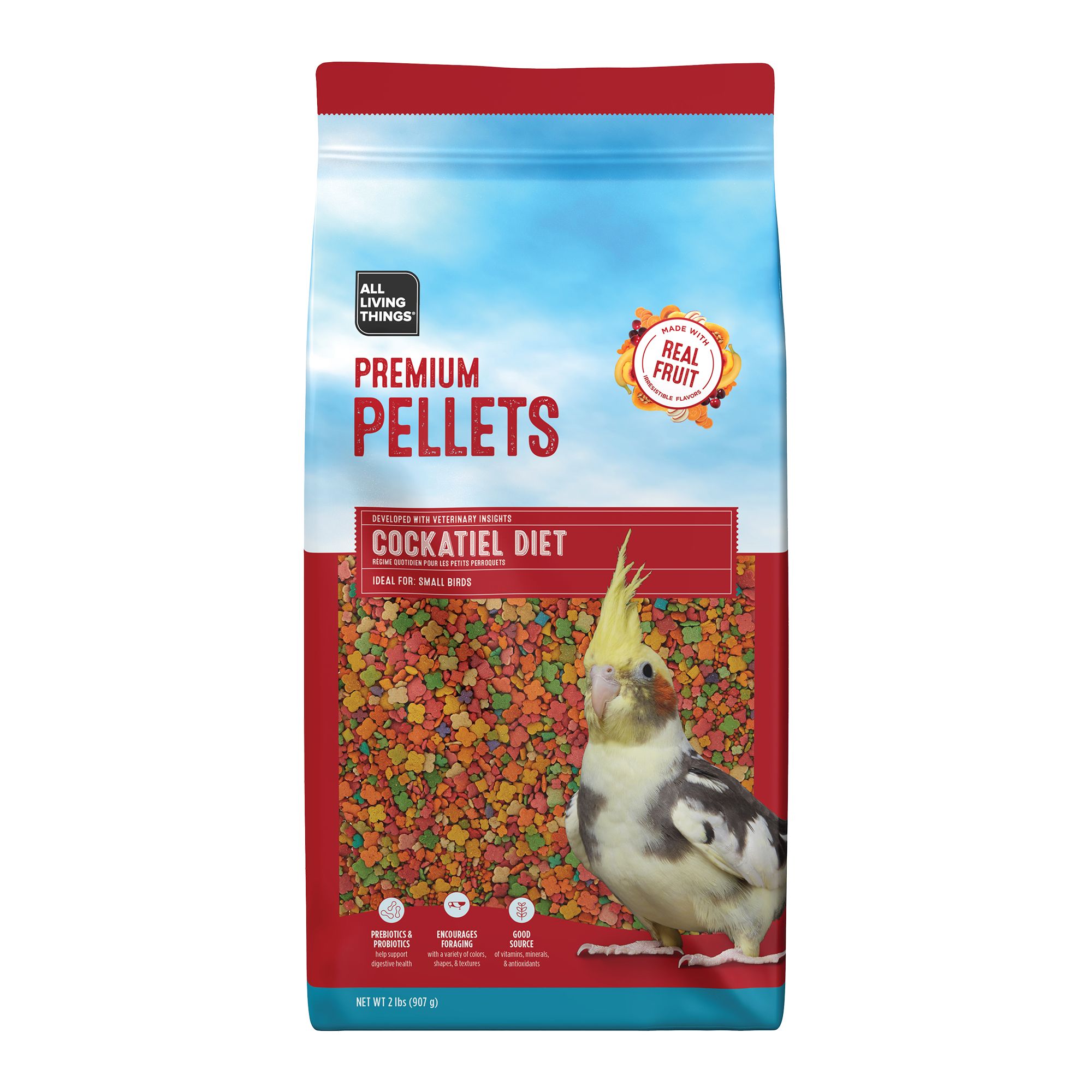 All Living Things® Cockatiel Fruit Pellets Food (2 Lb)