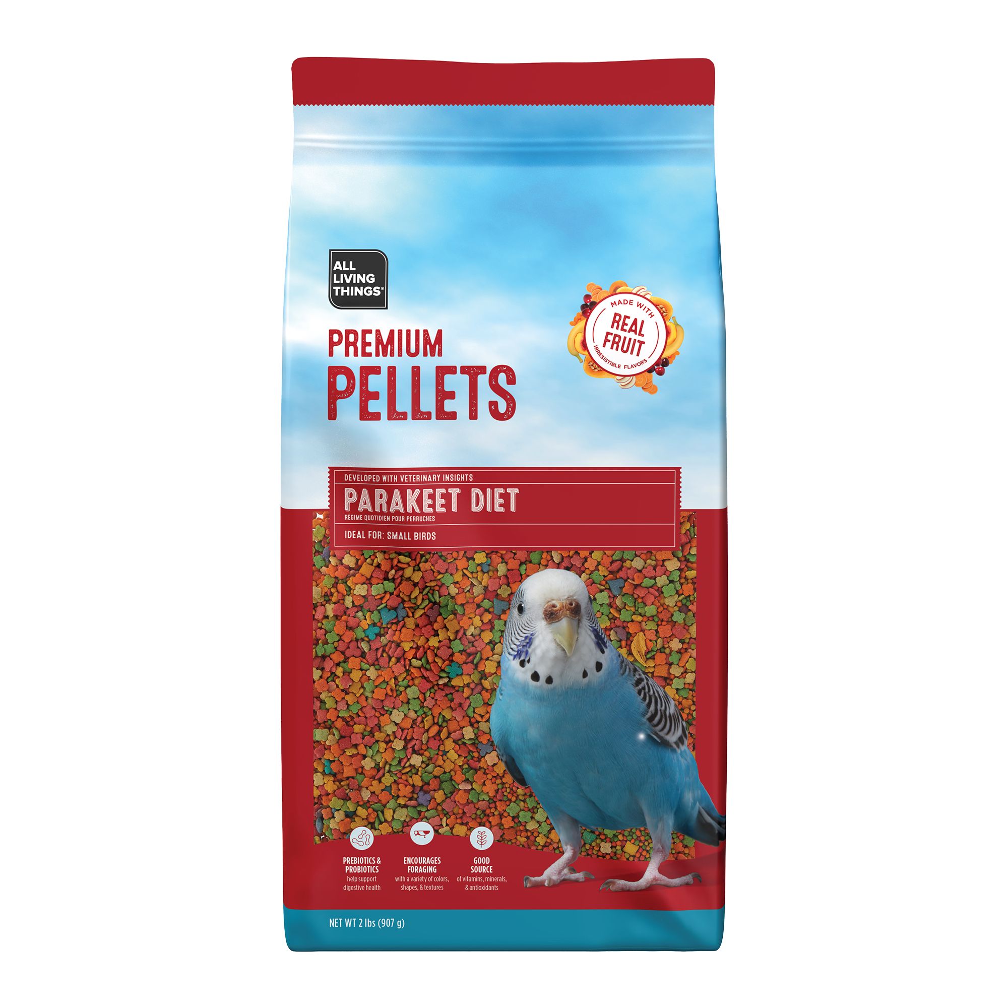 All Living Things® Parakeet Fruit Pellets Food (2 Lb)