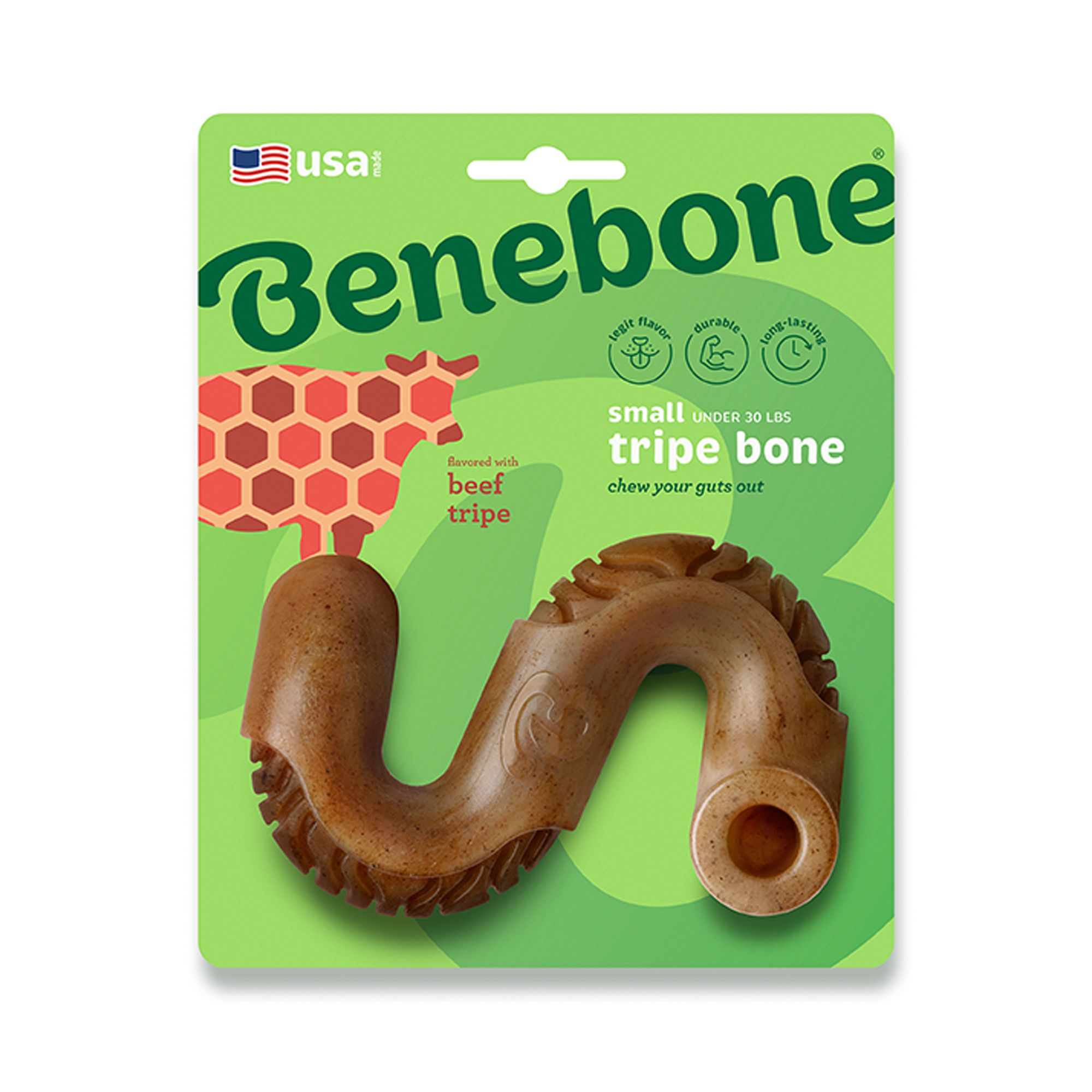 Benebone Tripe Bone Tough Dog Chew Toy, Size: Small | PetSmart