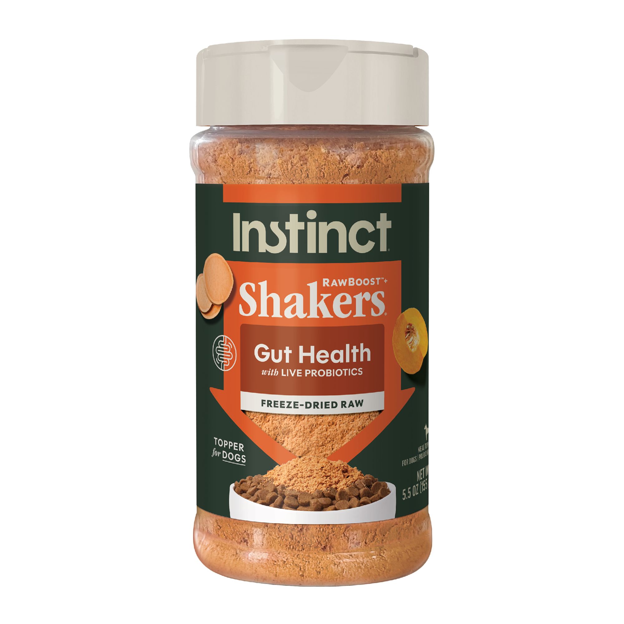Instinct RawBoost Shakers Dog Food Topper - Freeze Dried Raw, Grain Free, 5.5 OZ, Flavor: Chicken, Real Pumpkin | PetSmart