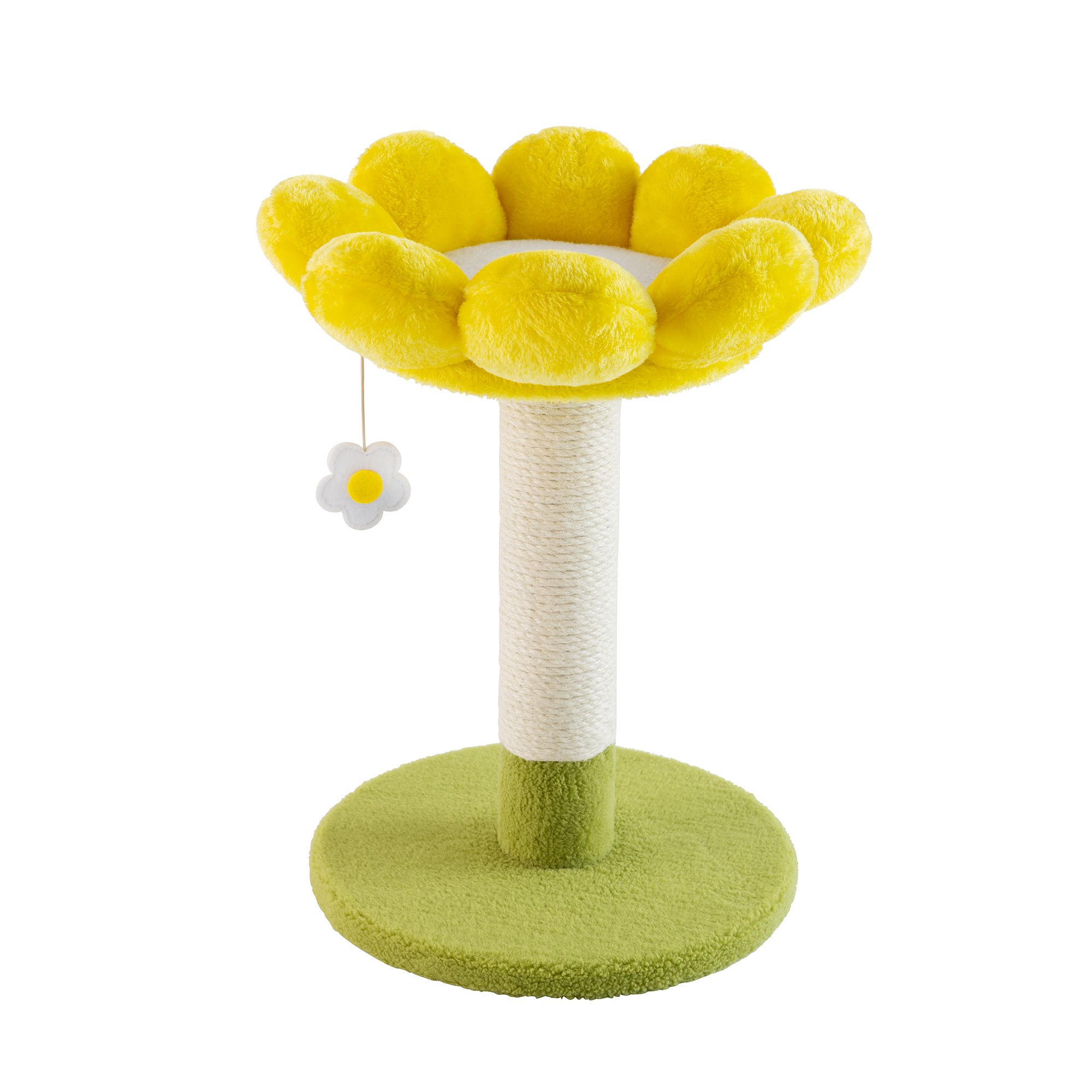 Whisker City® 19-in Yellow Flower Sisal Cat Scratching Post