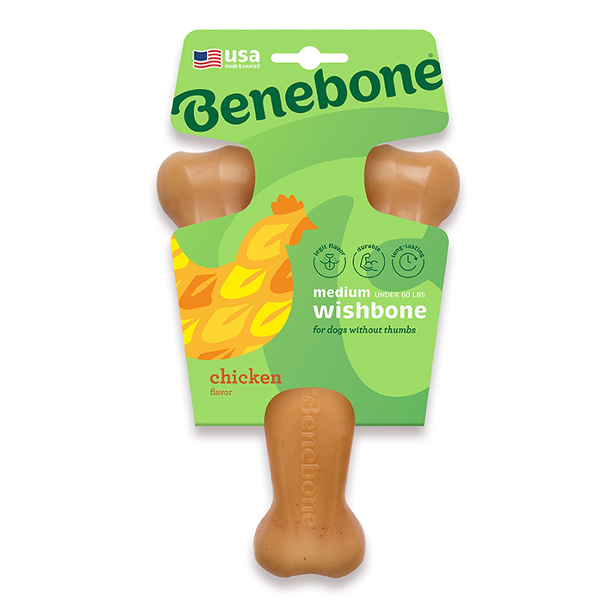 Benebone® Wishbone Durable Dog Chew Toy, Chicken Flavored (Medium)