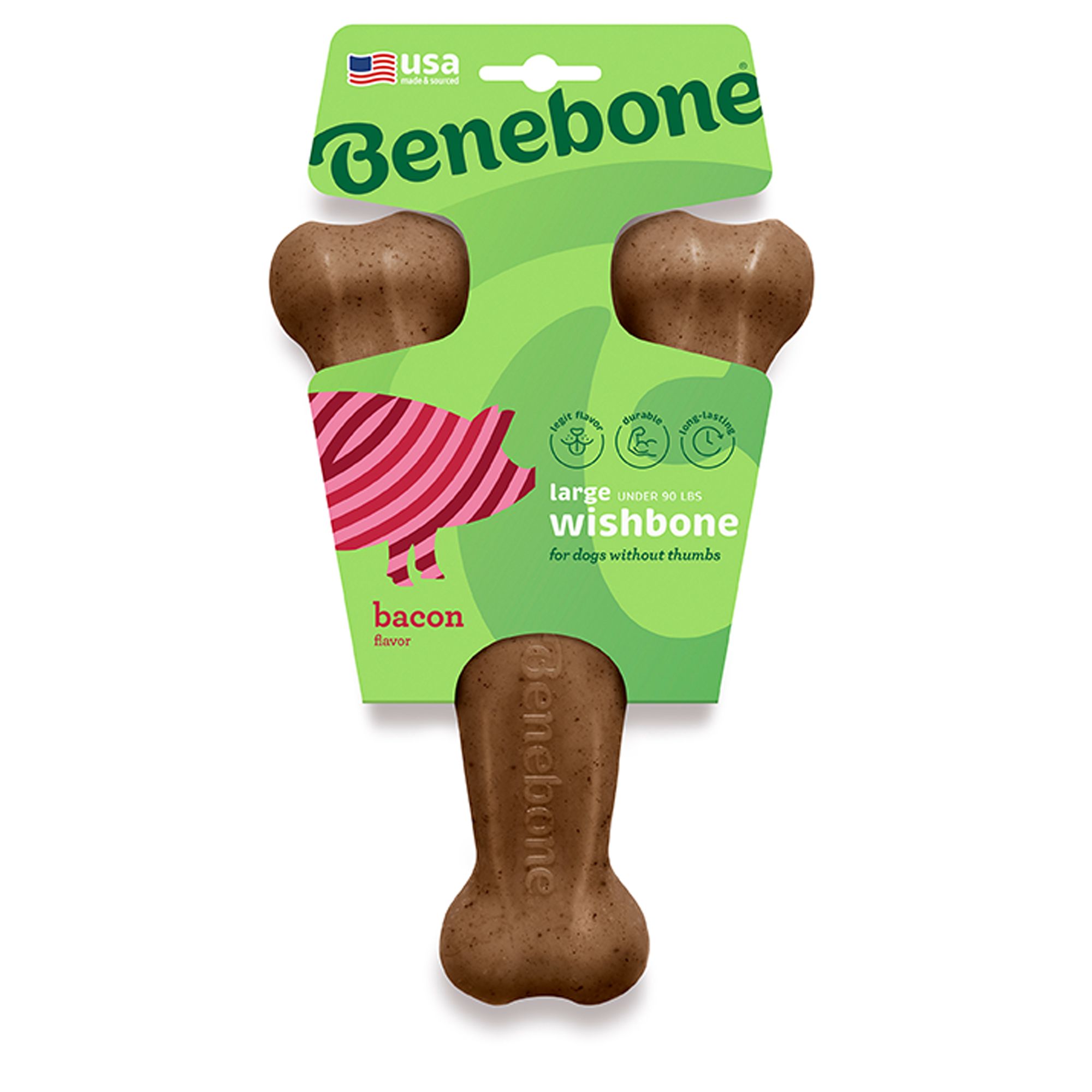 Benebone Wishbone Bacon Flavored, Size: Large | PetSmart