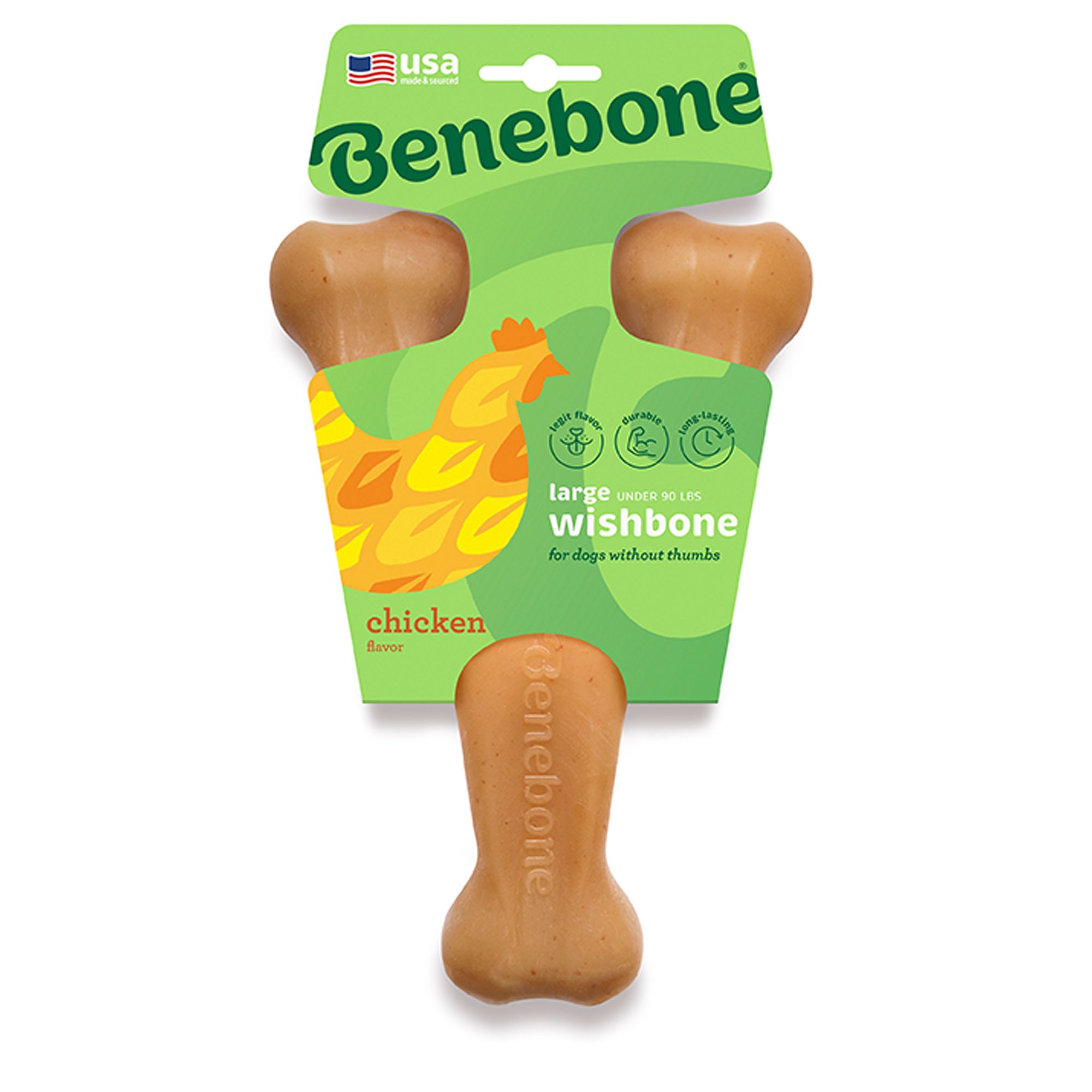 Benebone Wishbone Chicken Flavored Chew Dog Toy, Size: Large | PetSmart