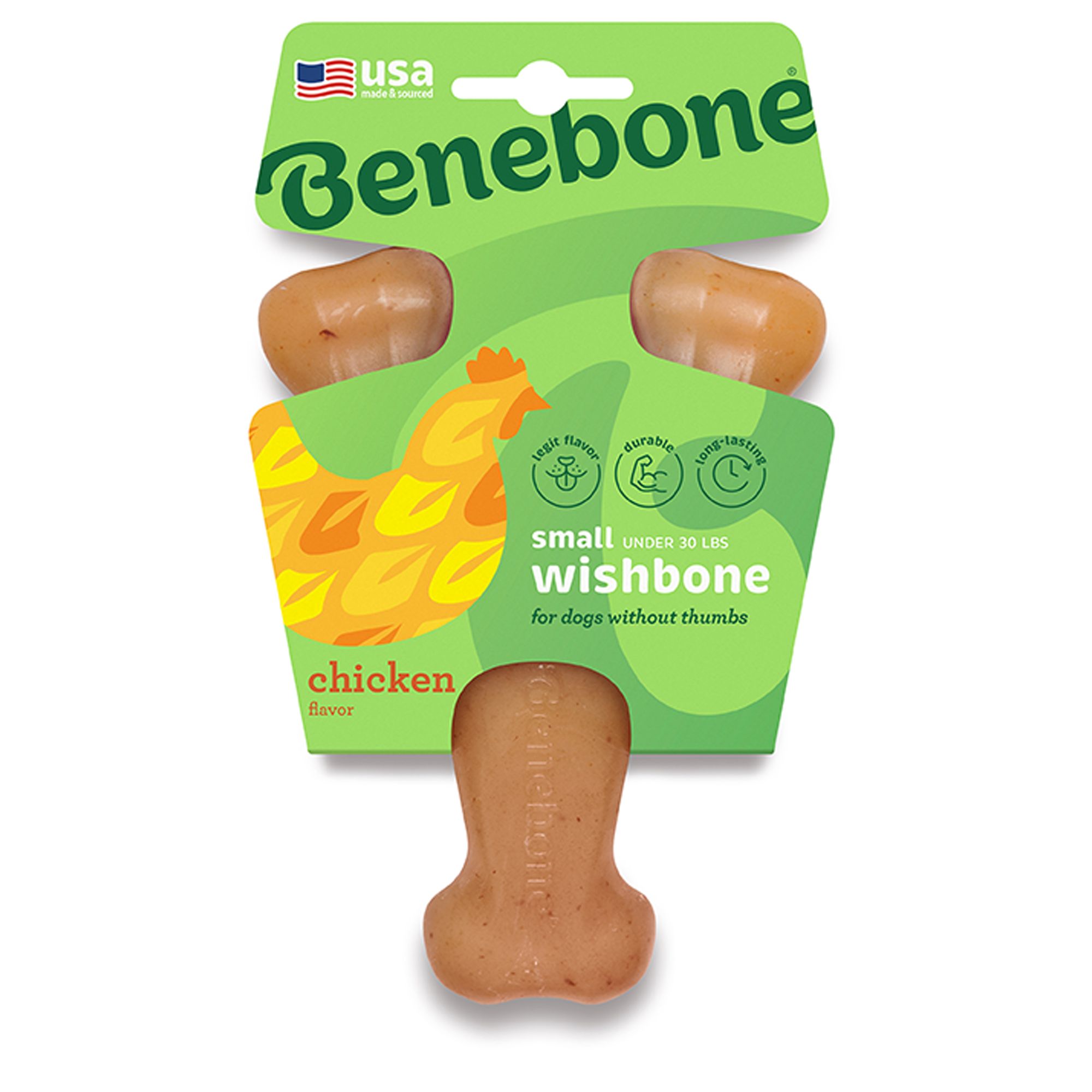 Benebone Wishbone Chicken Flavored Chew Dog Toy, Size: Small | PetSmart