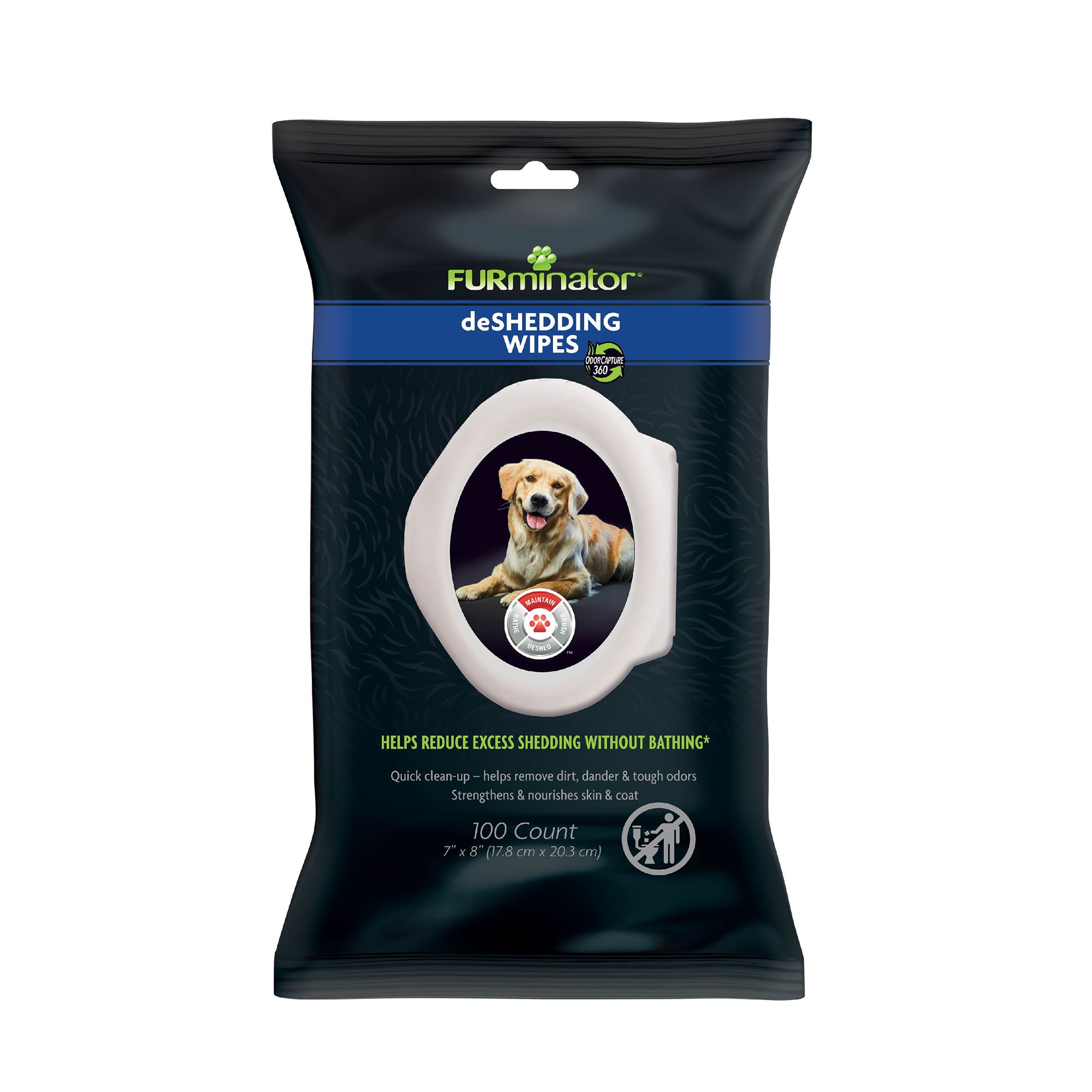 FURminator deShedding Grooming Wipes, Size: 100 Count | PetSmart