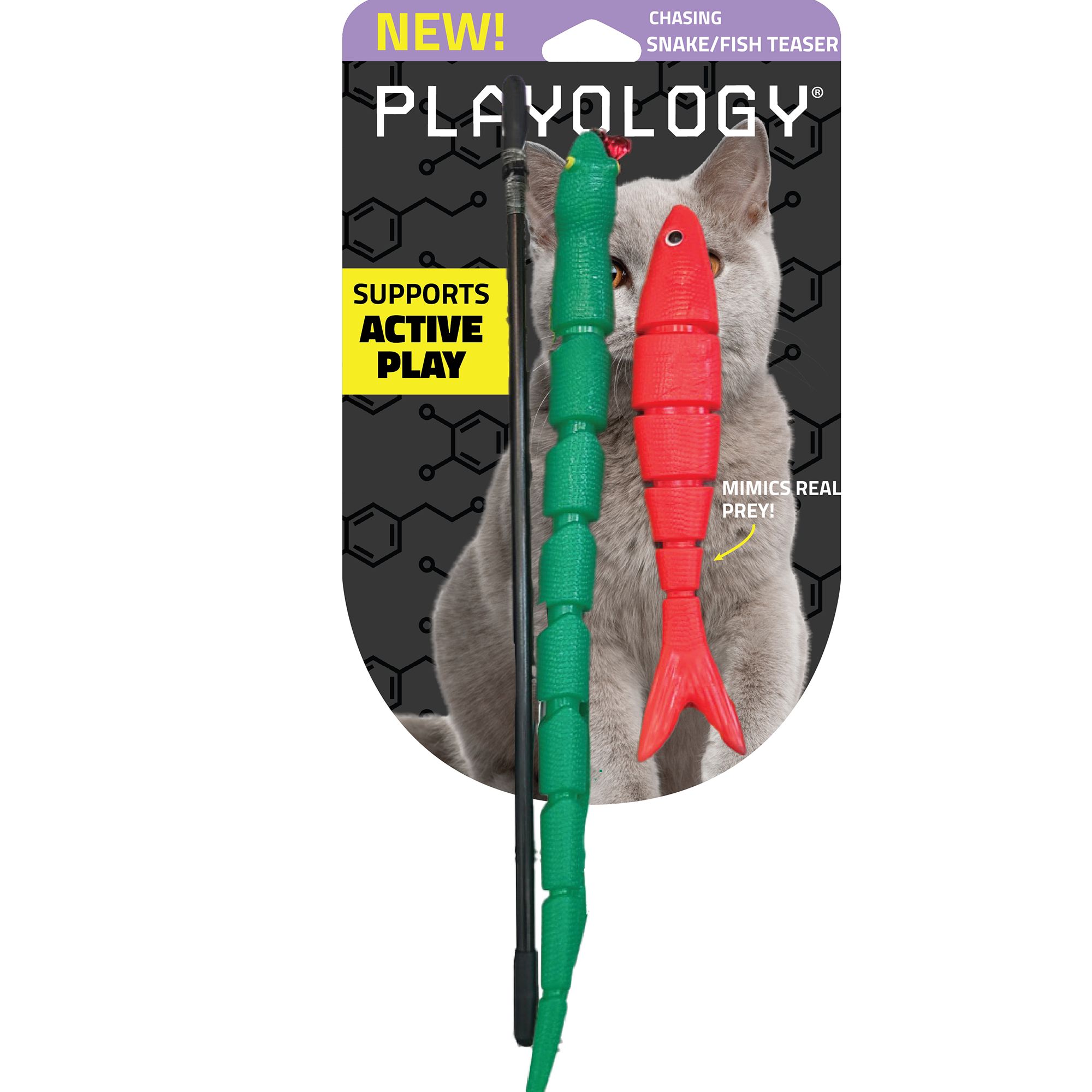 Playology Snake/Fish Teaser Cat Toy, Size: 2 Count | PetSmart