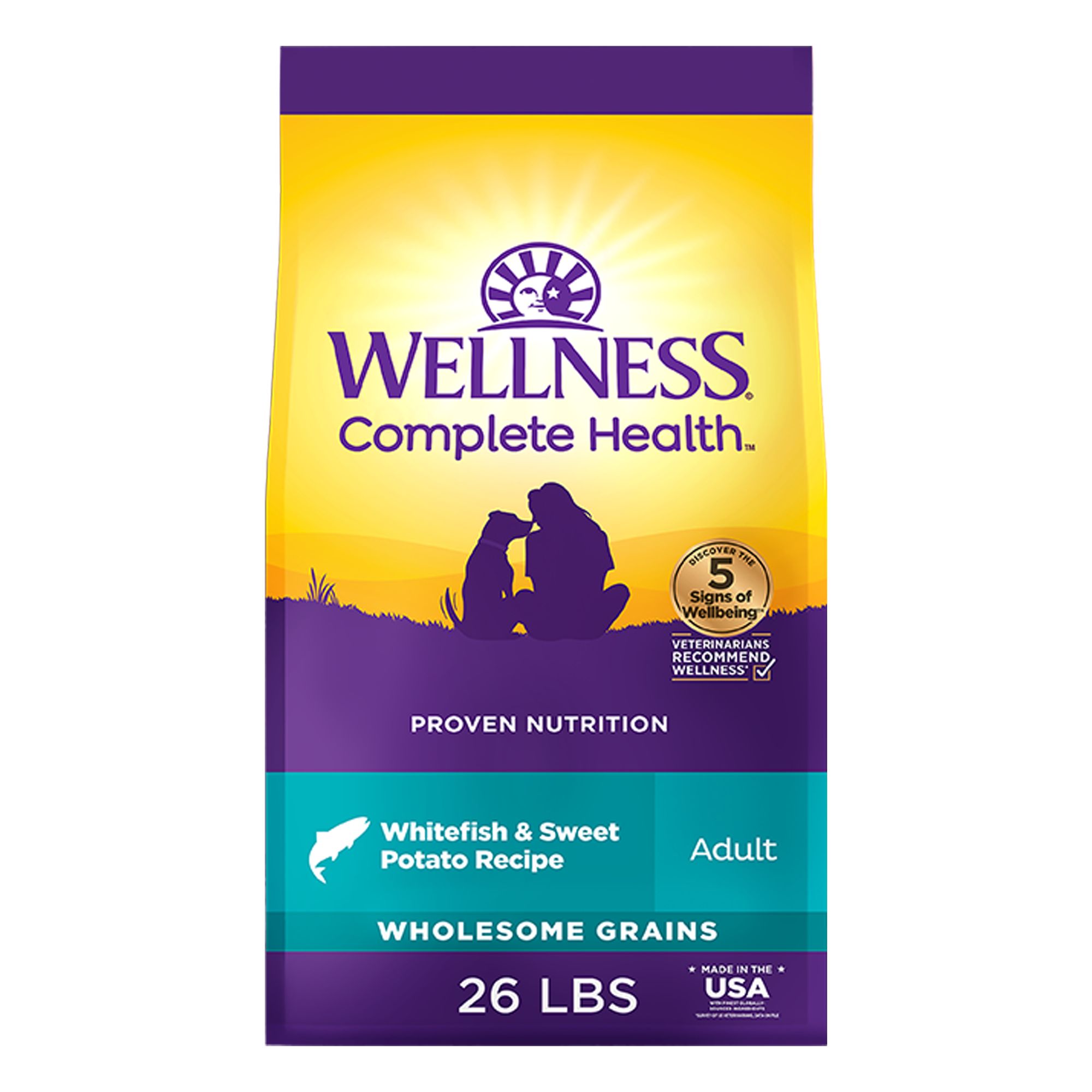 Wellness Complete Health Adult Dog Food - Natural, Size: 26 lb, Flavor: Fish | PetSmart Green