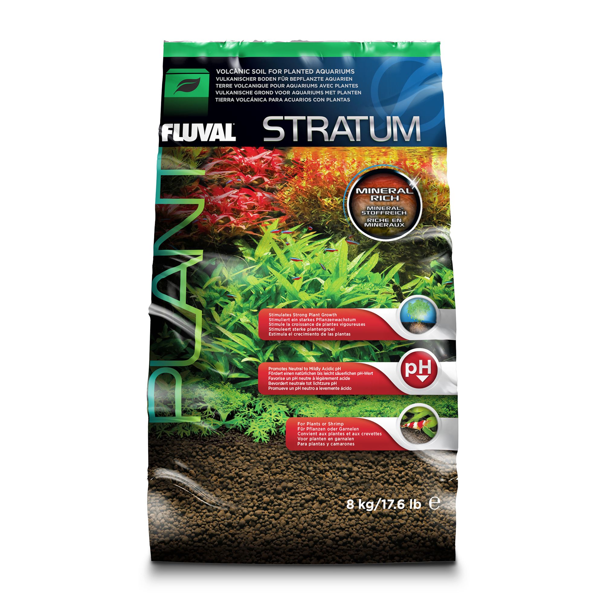 Fluval® Plant & Shrimp Stratum Aquarium Substrate Planted Tank Substrate Shrimp Substrate (17.6 Lb)