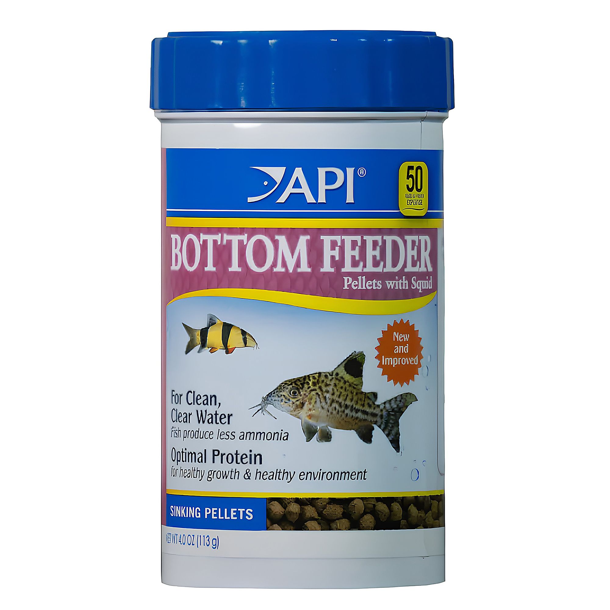 API® Bottom Feeder Pellets with Squid Fish Food Complete Diet Sinking Food (4 Oz)