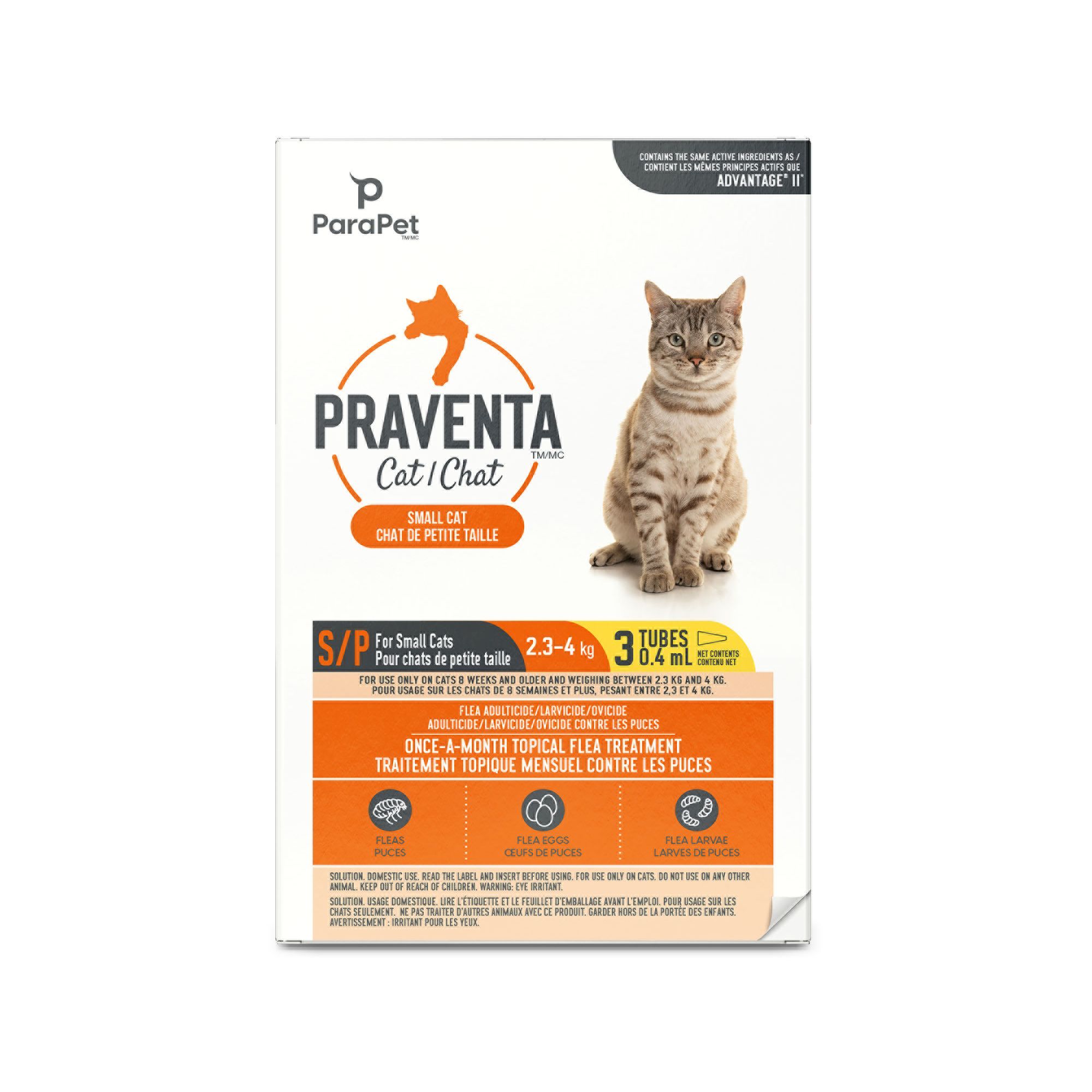 Parapet Praventa for Cats - Topical Flea Treatment - Small Cats (3 Count)