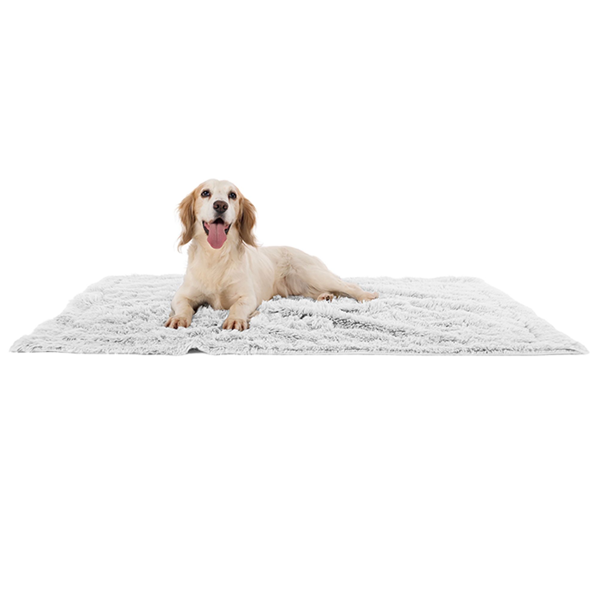 FurHaven Calming Long Faux Fur & Velvet Waterproof Extra Large Dog Blanket - Mist Gray 50Lx35W